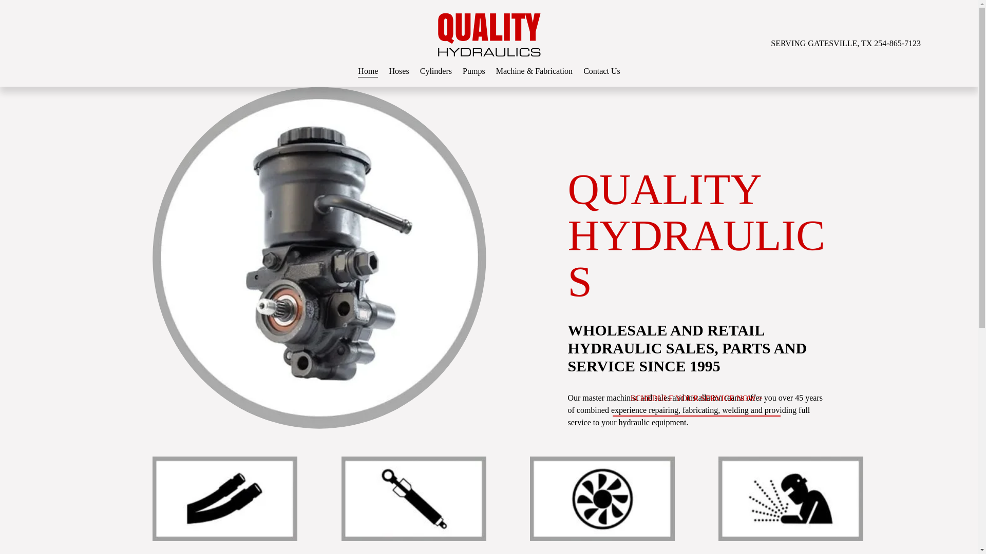 website screenshot of https://quality-hydraulics.com/