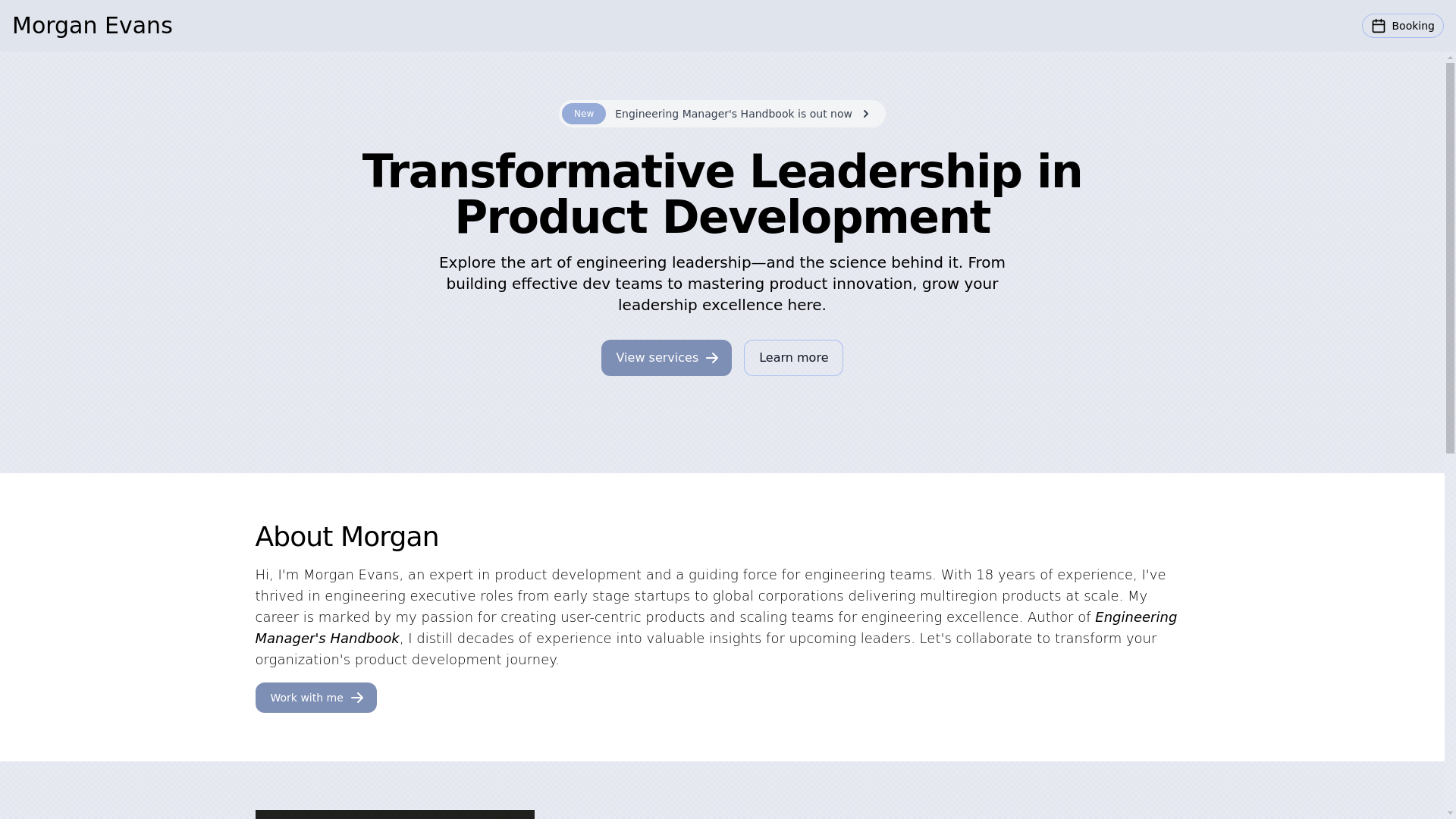 website screenshot of https://morganevans-io.pages.dev/