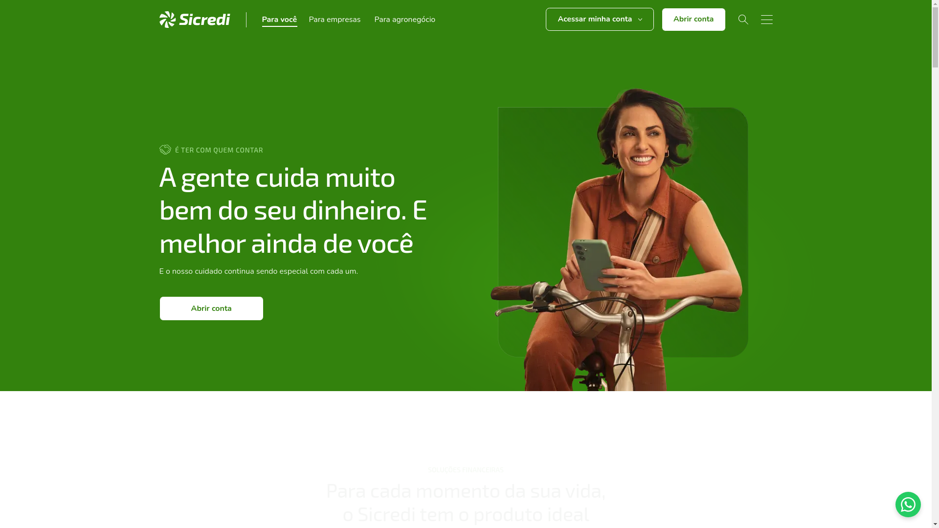 website screenshot of https://sicredi.com.br