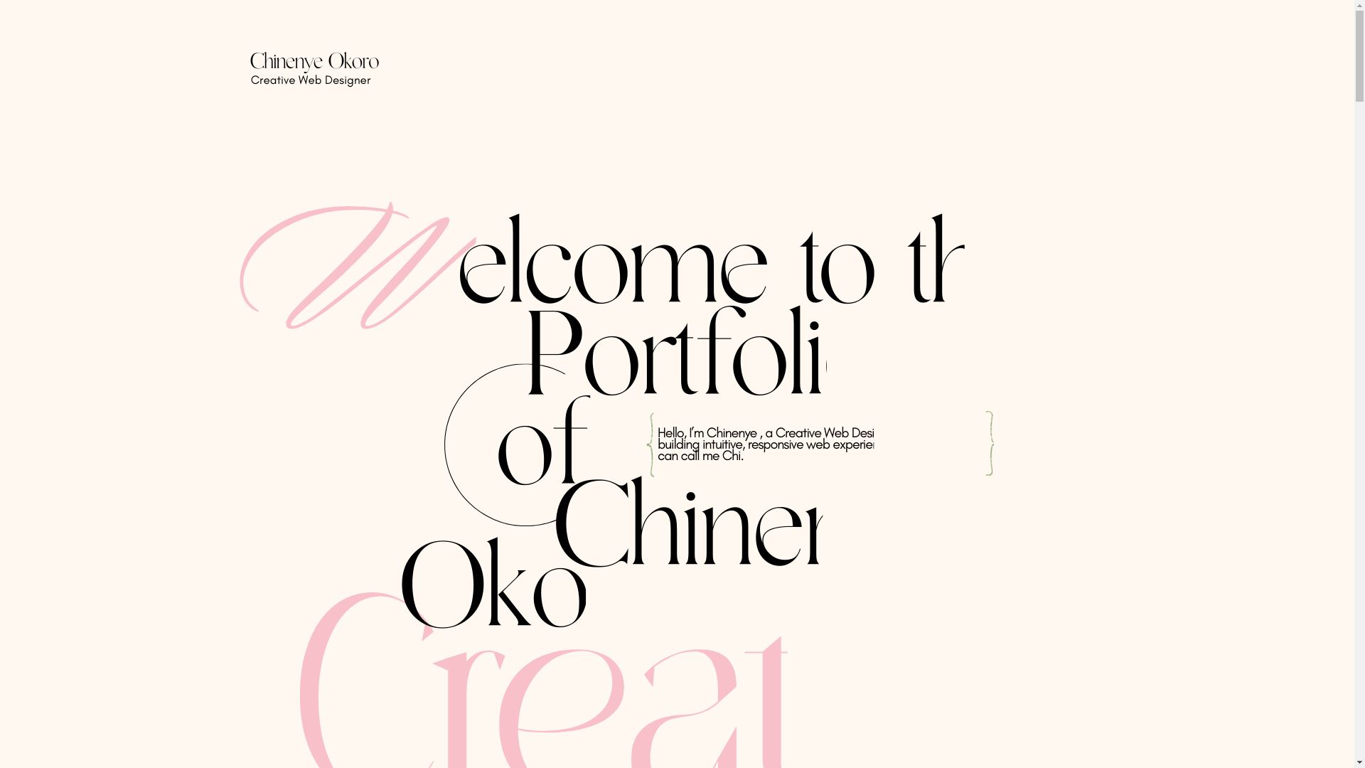 website screenshot of https://chinenyeaokoro.com/