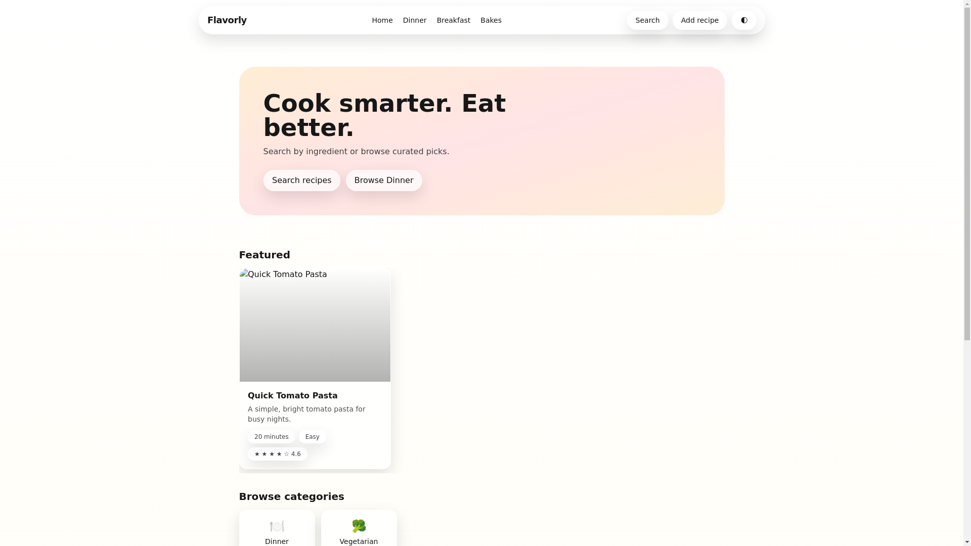 website screenshot of https://receipes.pages.dev/
