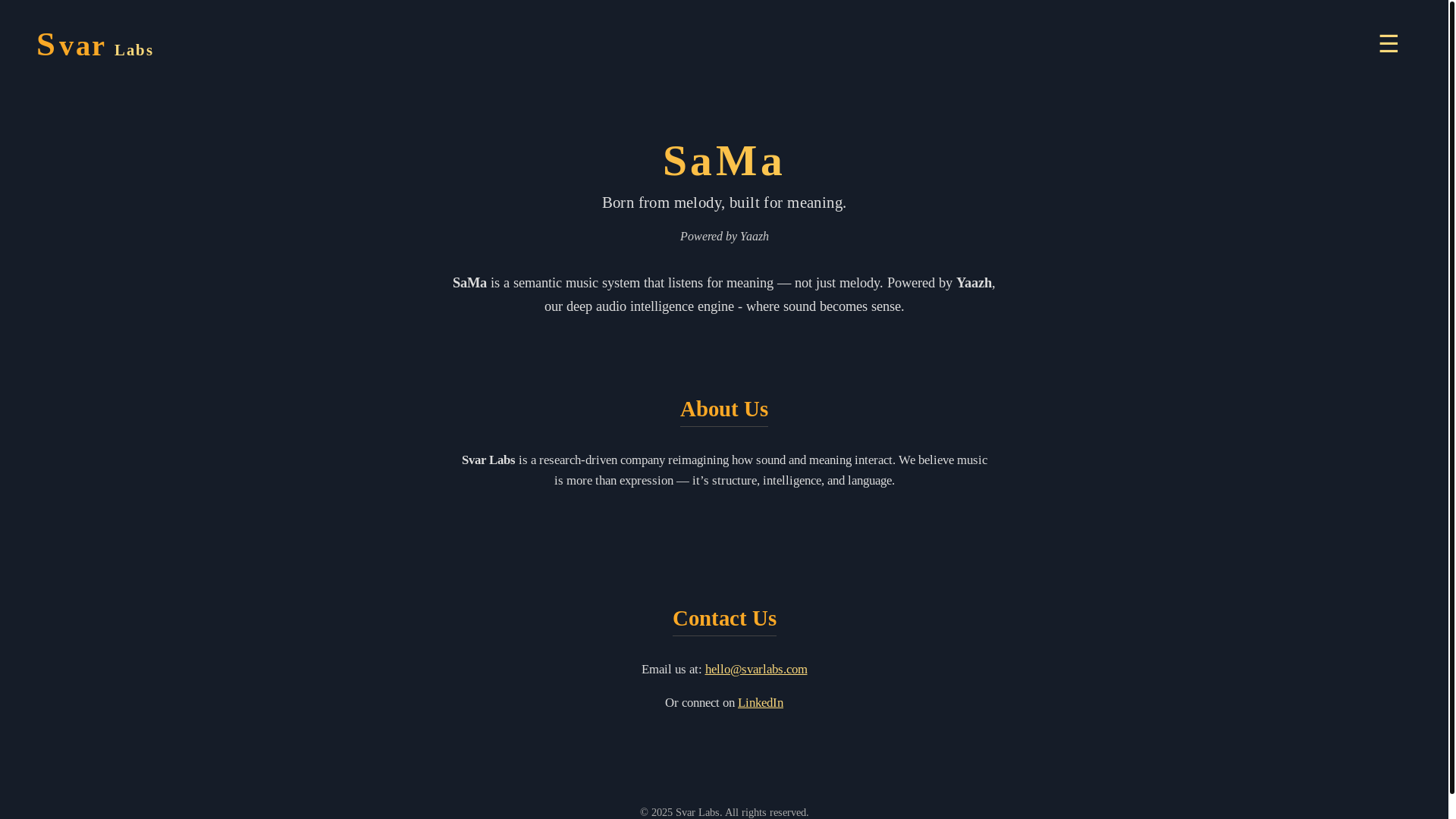 website screenshot of https://svarlabs.com/