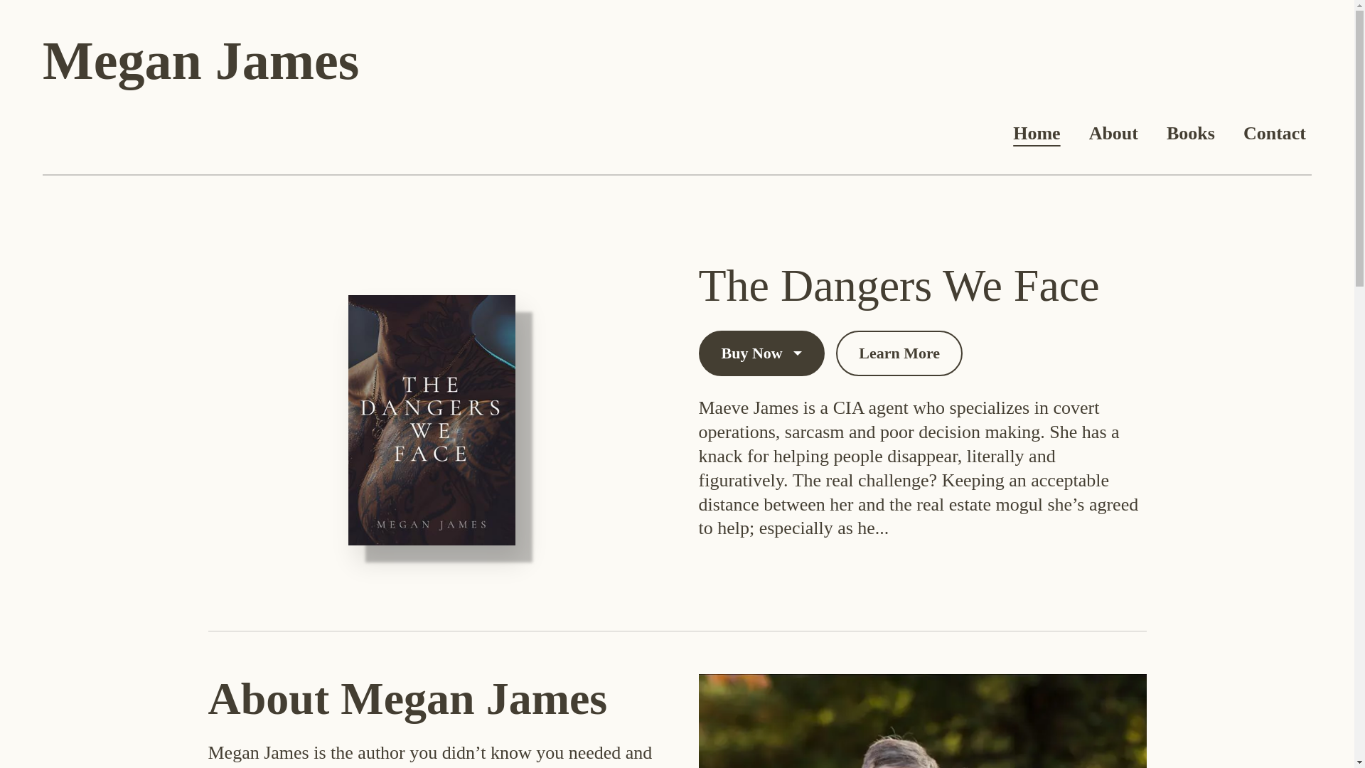 website screenshot of https://meganjameswrites.com/