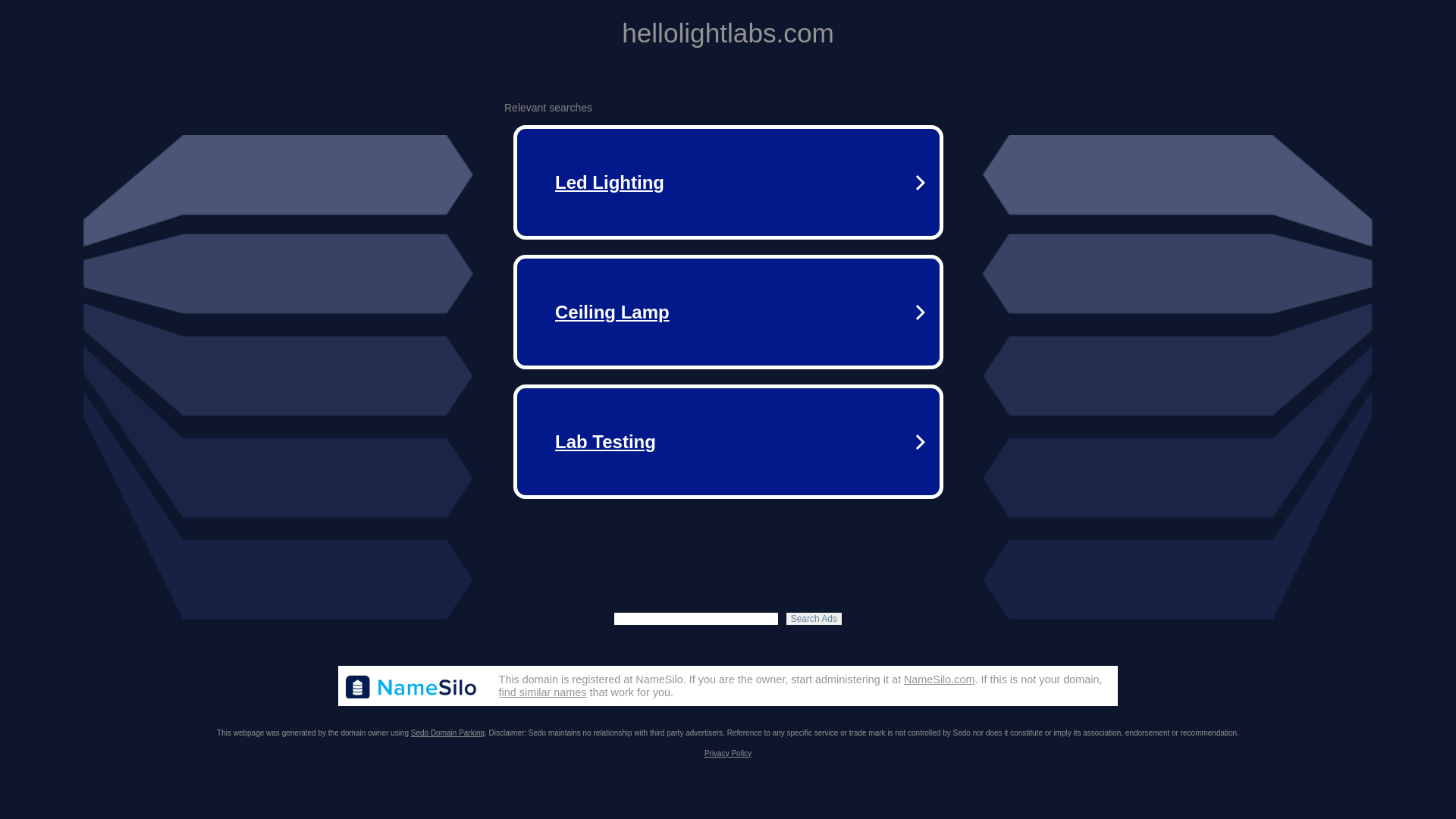 website screenshot of https://hellolightlabs.com/