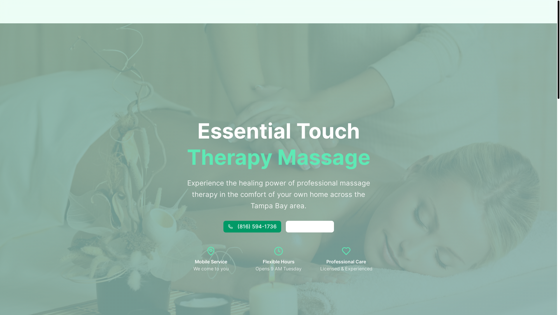 website screenshot of https://essentialtouchtherapymassage.com/