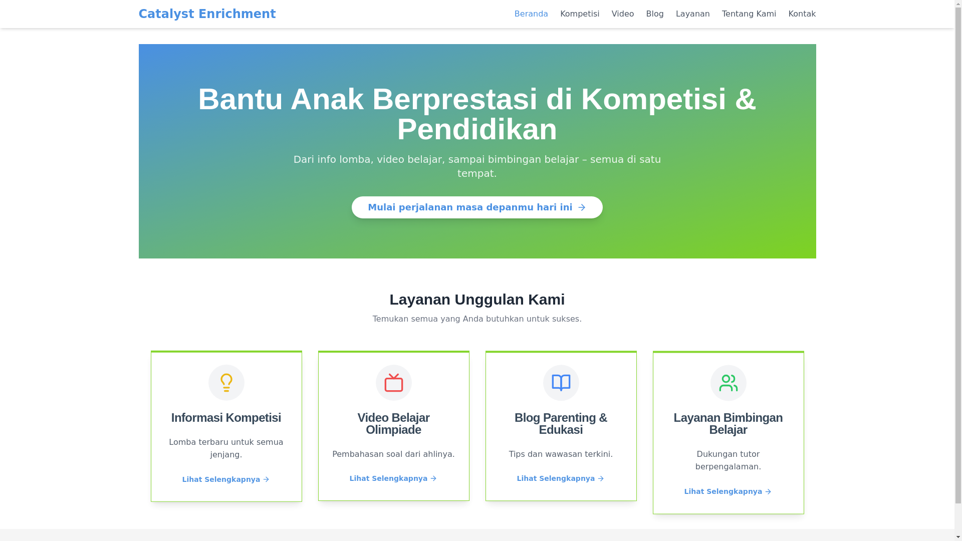 website screenshot of https://catalystenrichment.com/