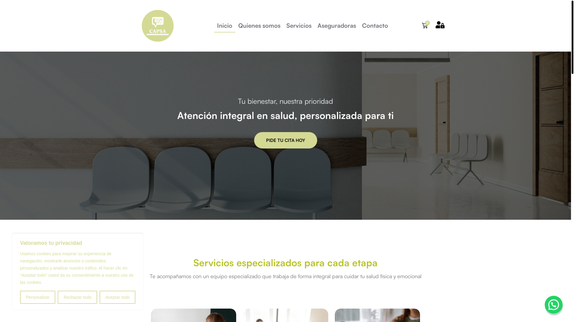website screenshot of https://capsacentreespecialitats.com.es/
