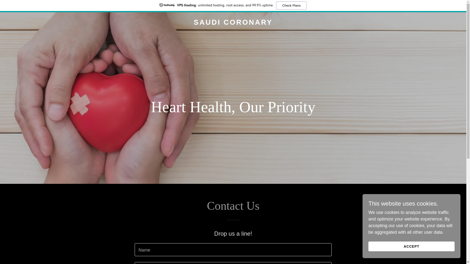 website screenshot of https://saudicoronary.com/