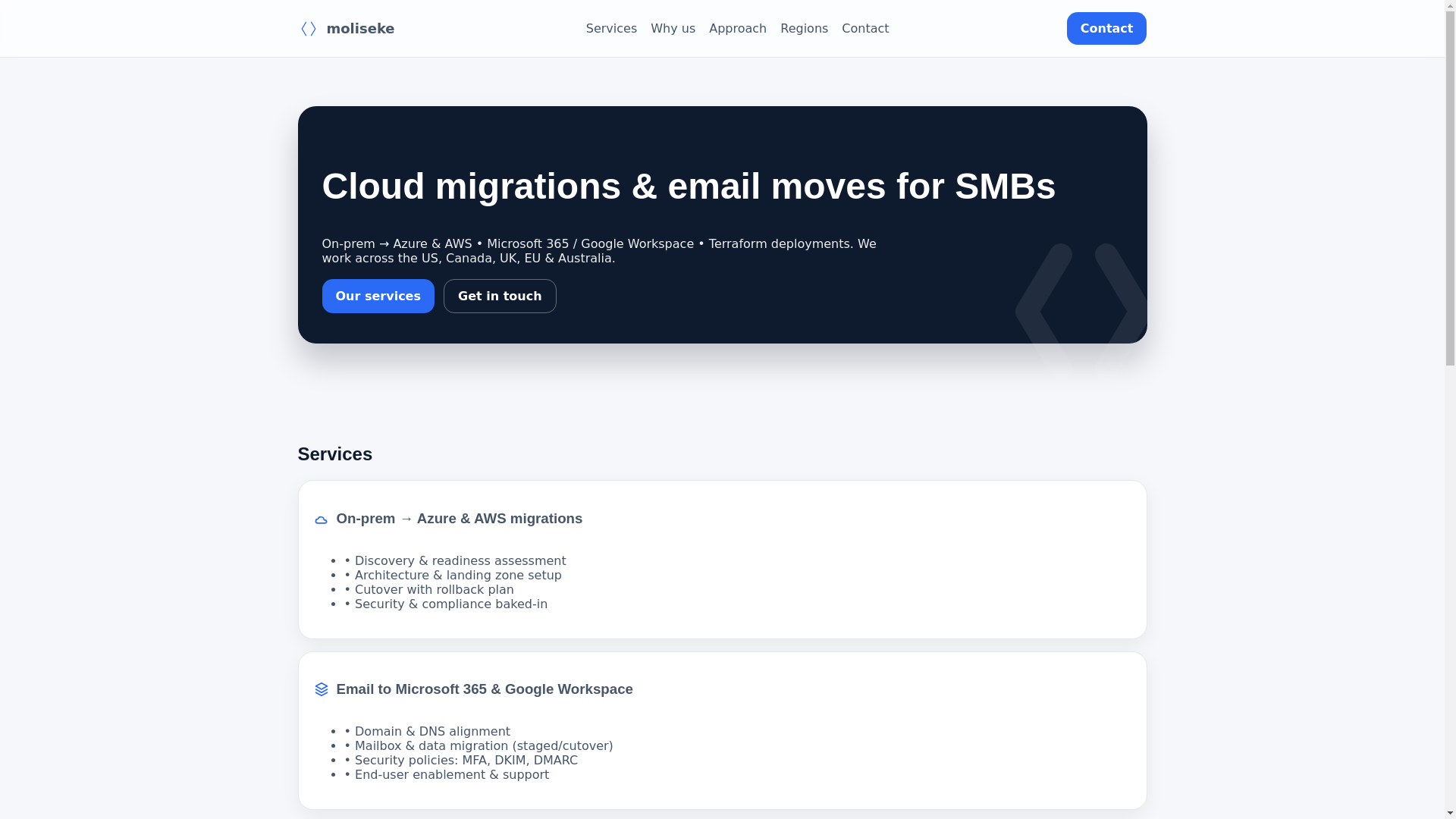 website screenshot of https://moliseke.pages.dev/