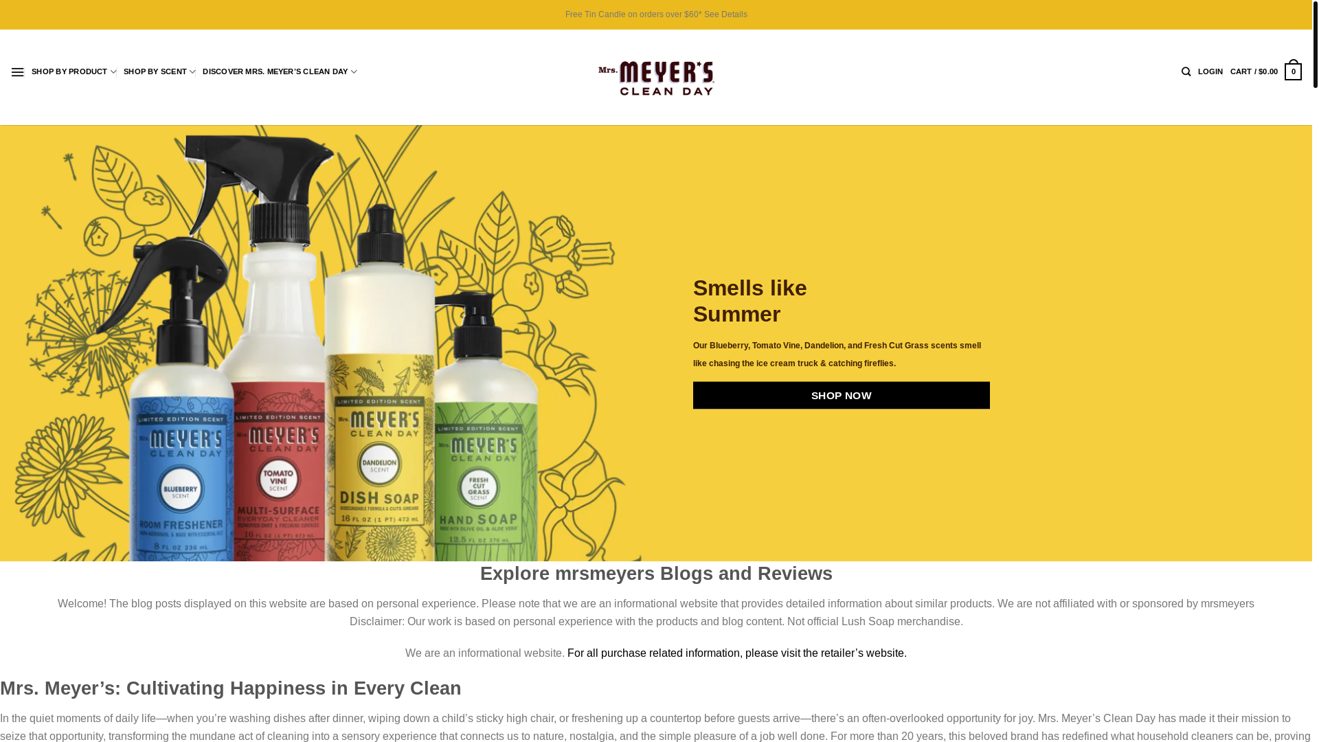 website screenshot of https://mrsmeyersclean.top/