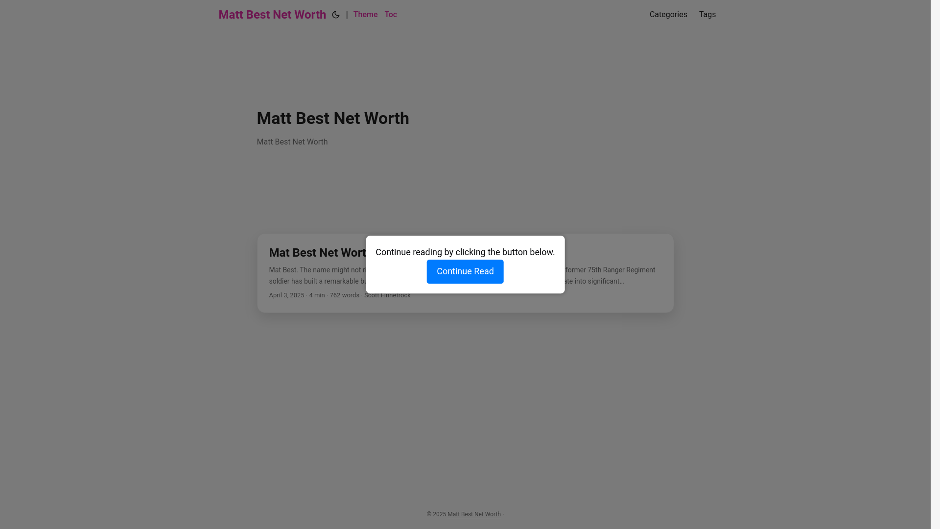 website screenshot of https://matt-best-net-worth.pages.dev/