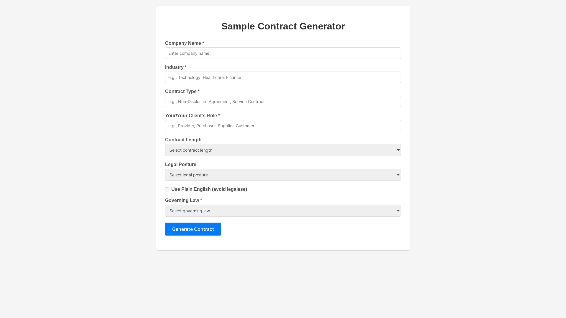 website screenshot of https://contractcrow.com/