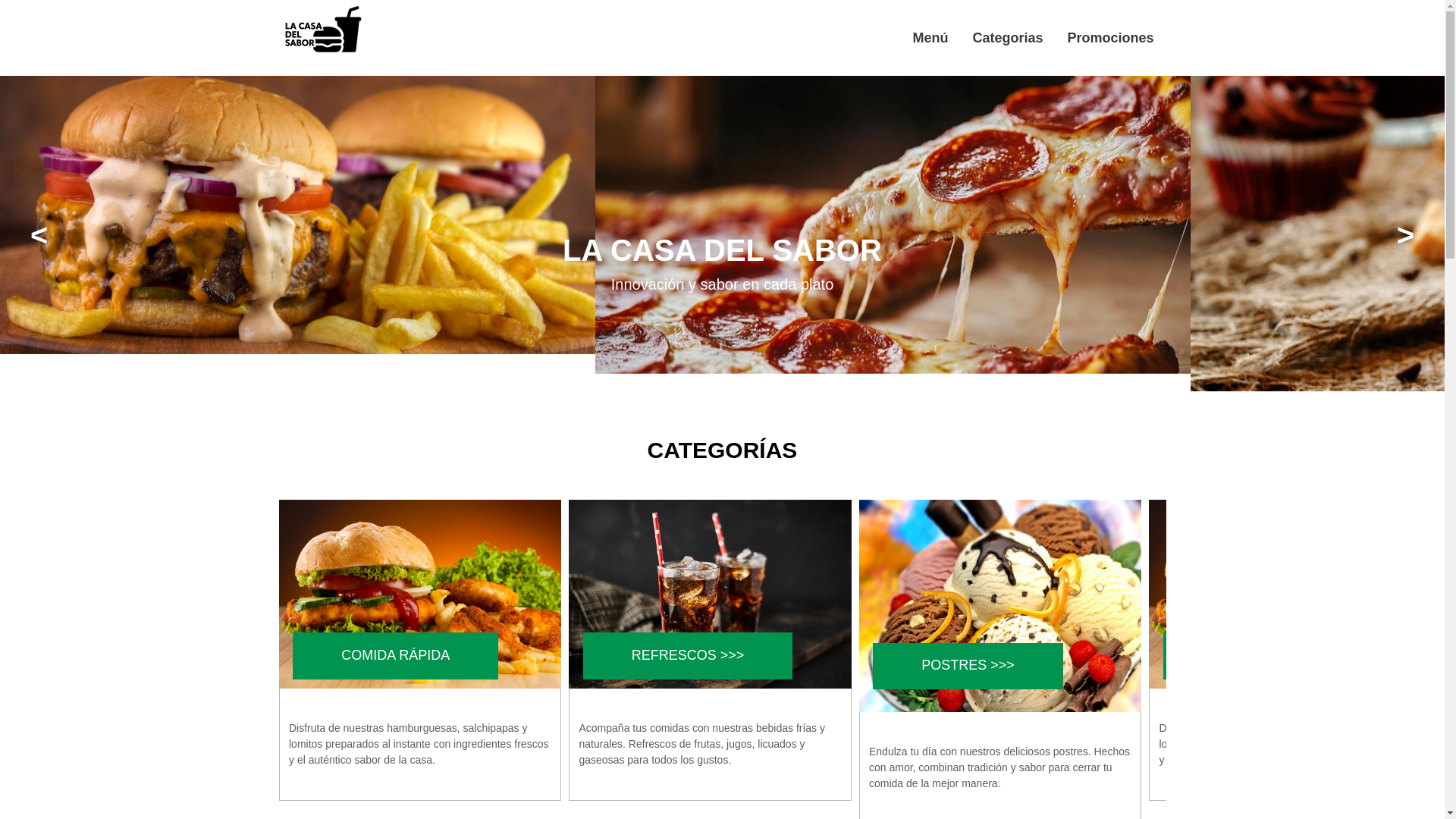 website screenshot of https://lacasadelsabor.pages.dev/