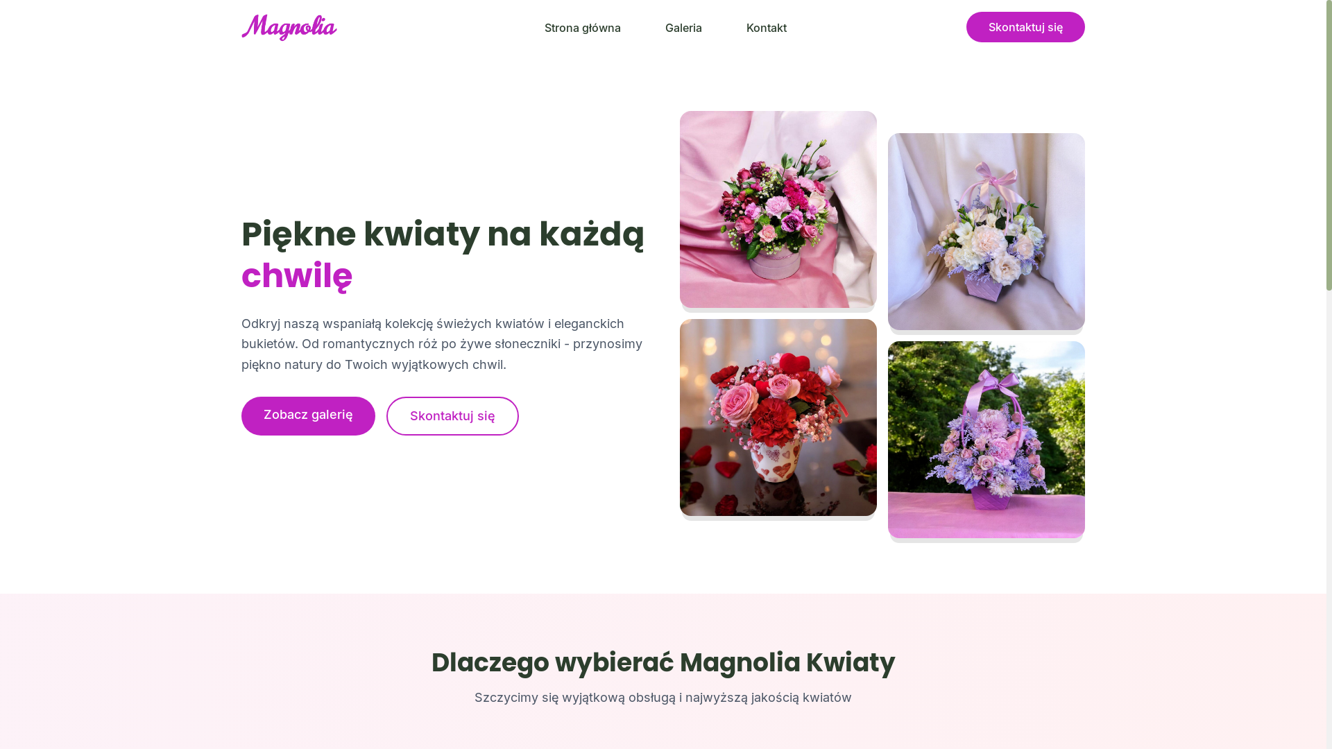 website screenshot of https://magnoliakwiaty.pages.dev/