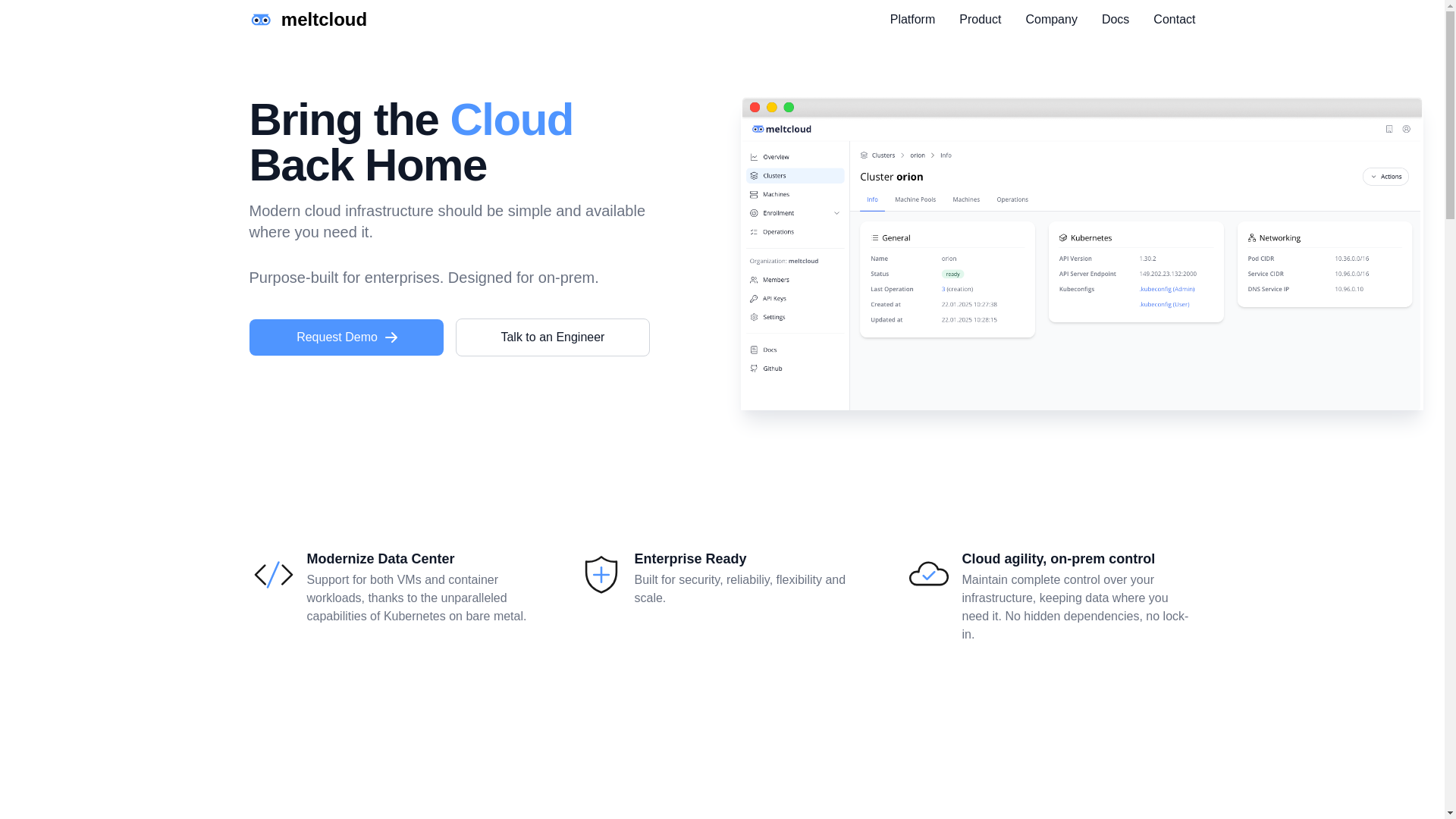 website screenshot of https://melt-landing-v2.pages.dev/
