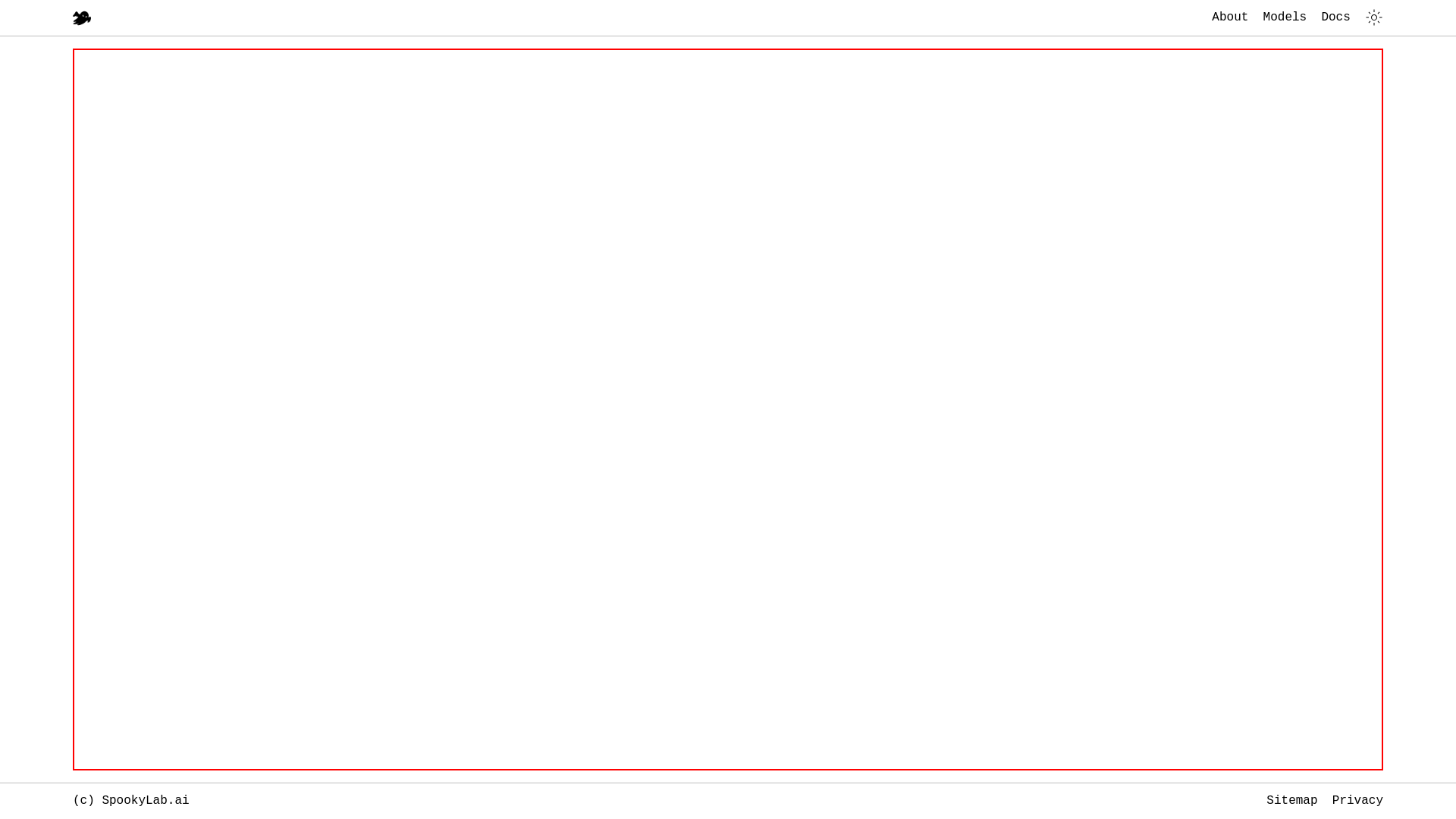 website screenshot of https://spookylab.ai/