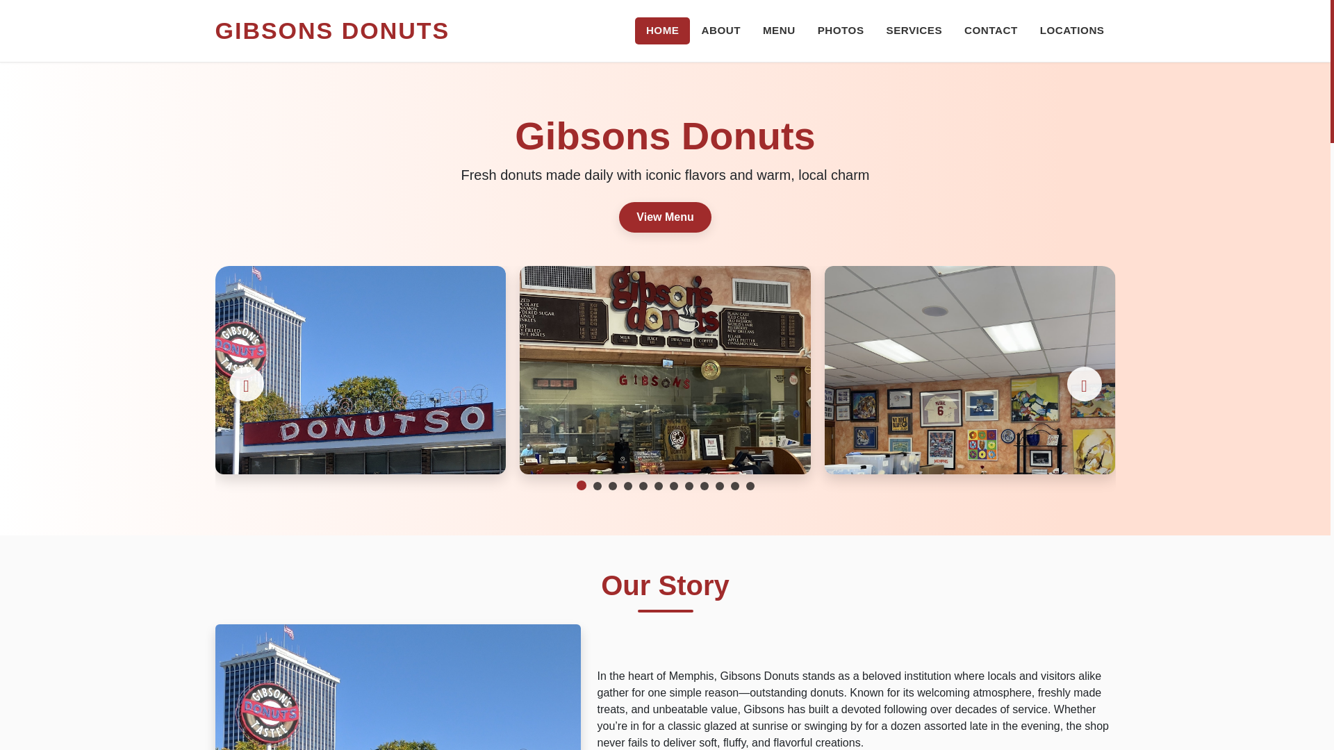 website screenshot of https://gibsons-donuts-website.pages.dev/