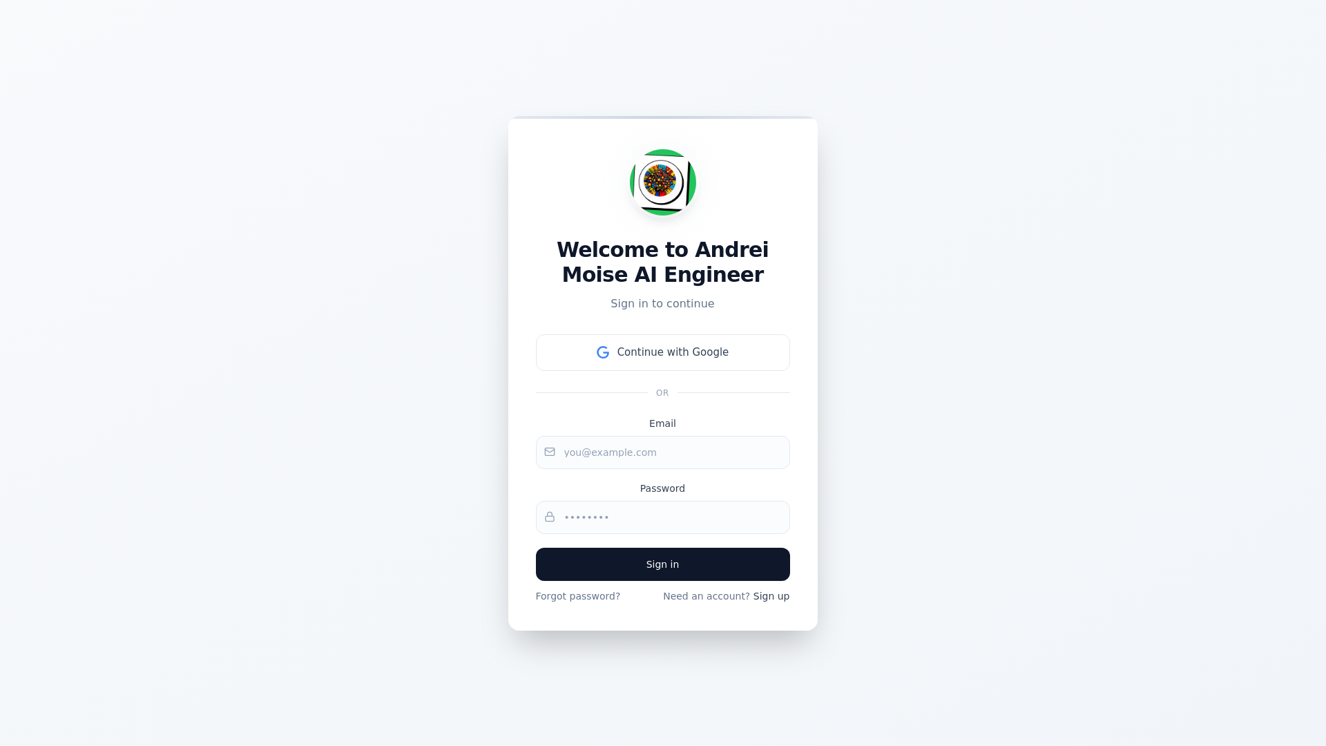 website screenshot of https://andreimoise.ai/