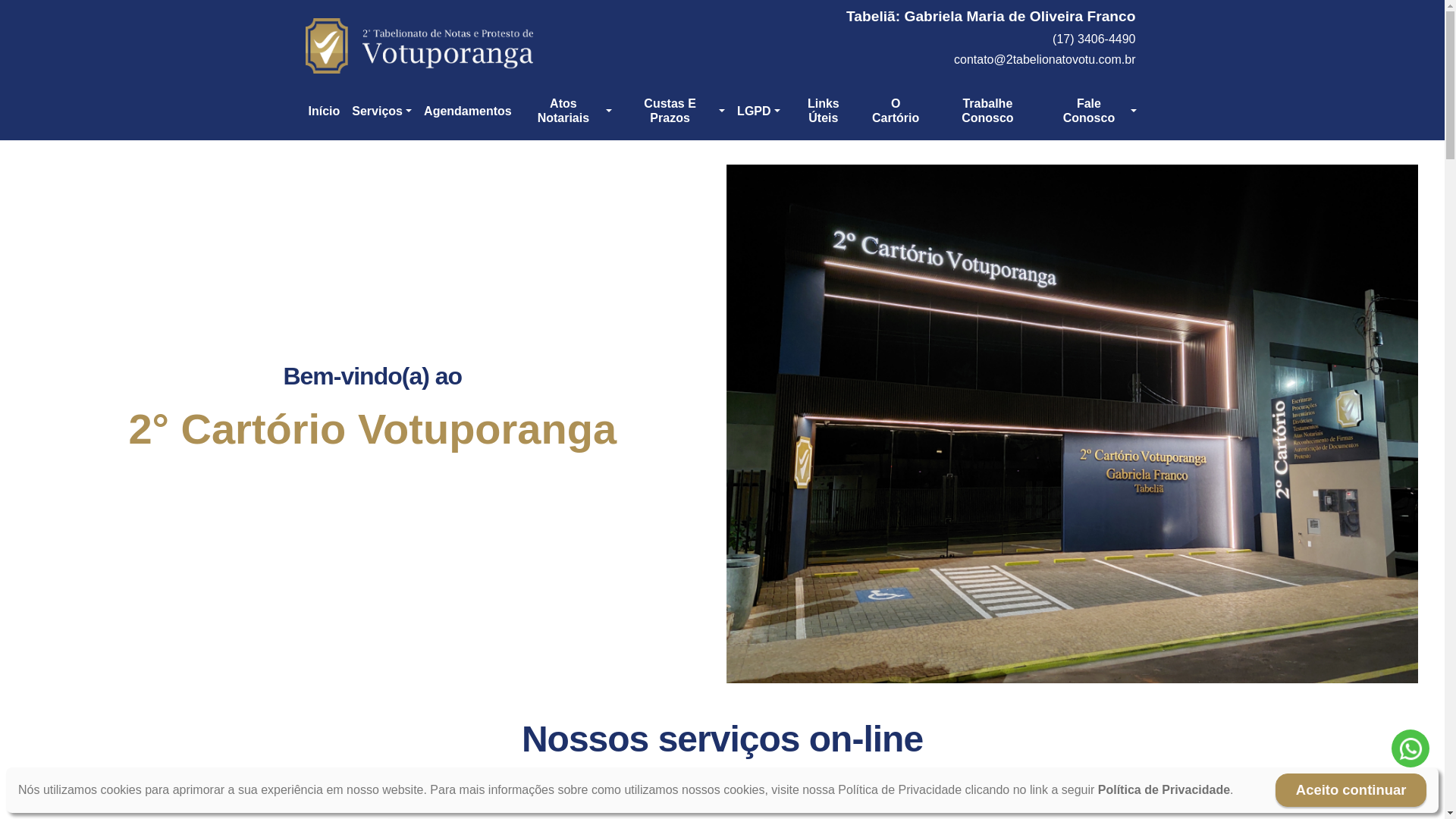 website screenshot of https://cartoriodevotuporanga.com/