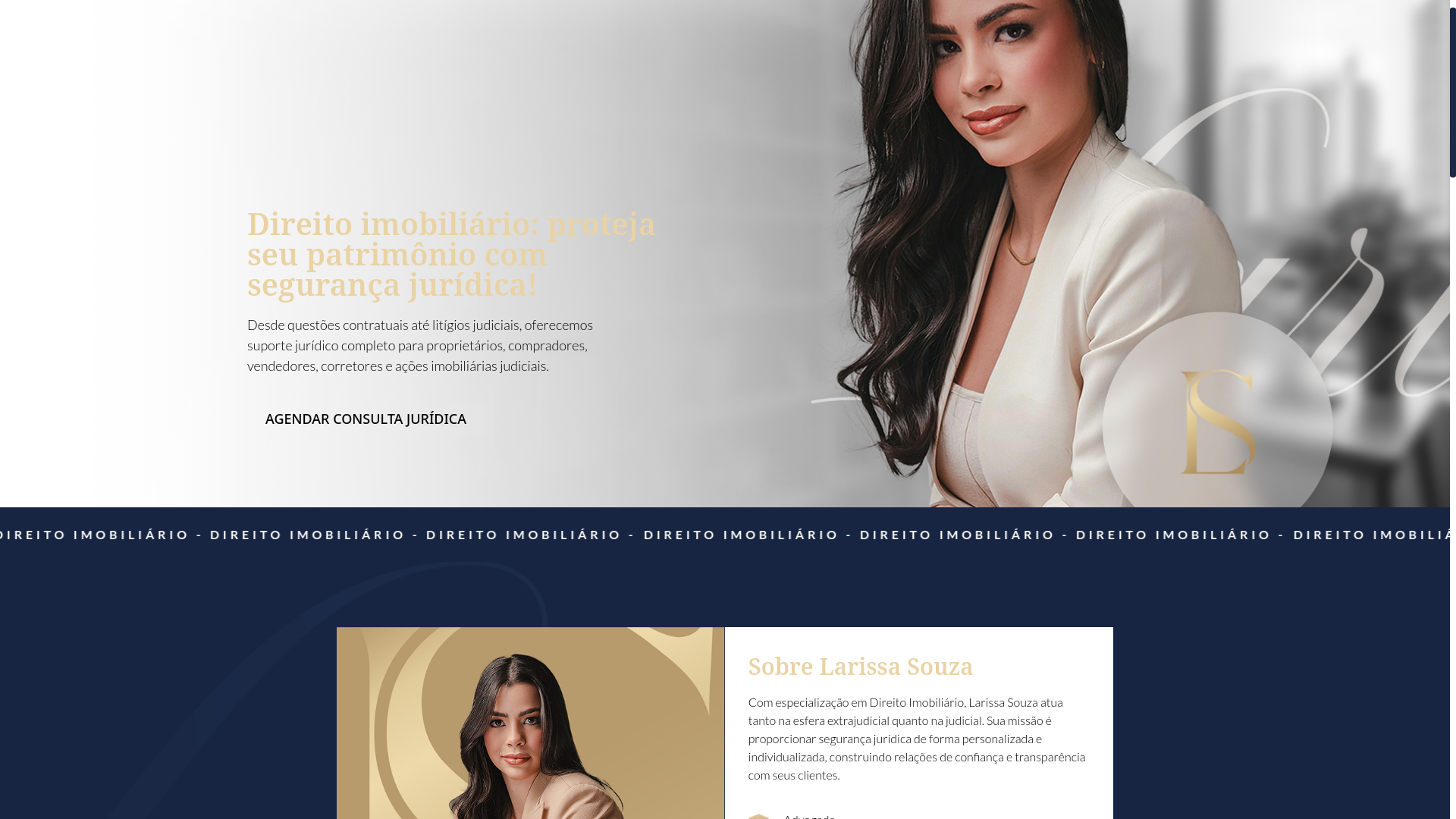 website screenshot of https://larissasouzaadv.com/