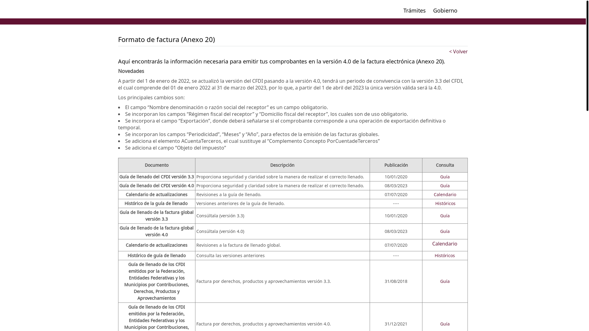 website screenshot of http://omawww.sat.gob.mx/tramitesyservicios/Paginas/anexo_20_version3-3.htm