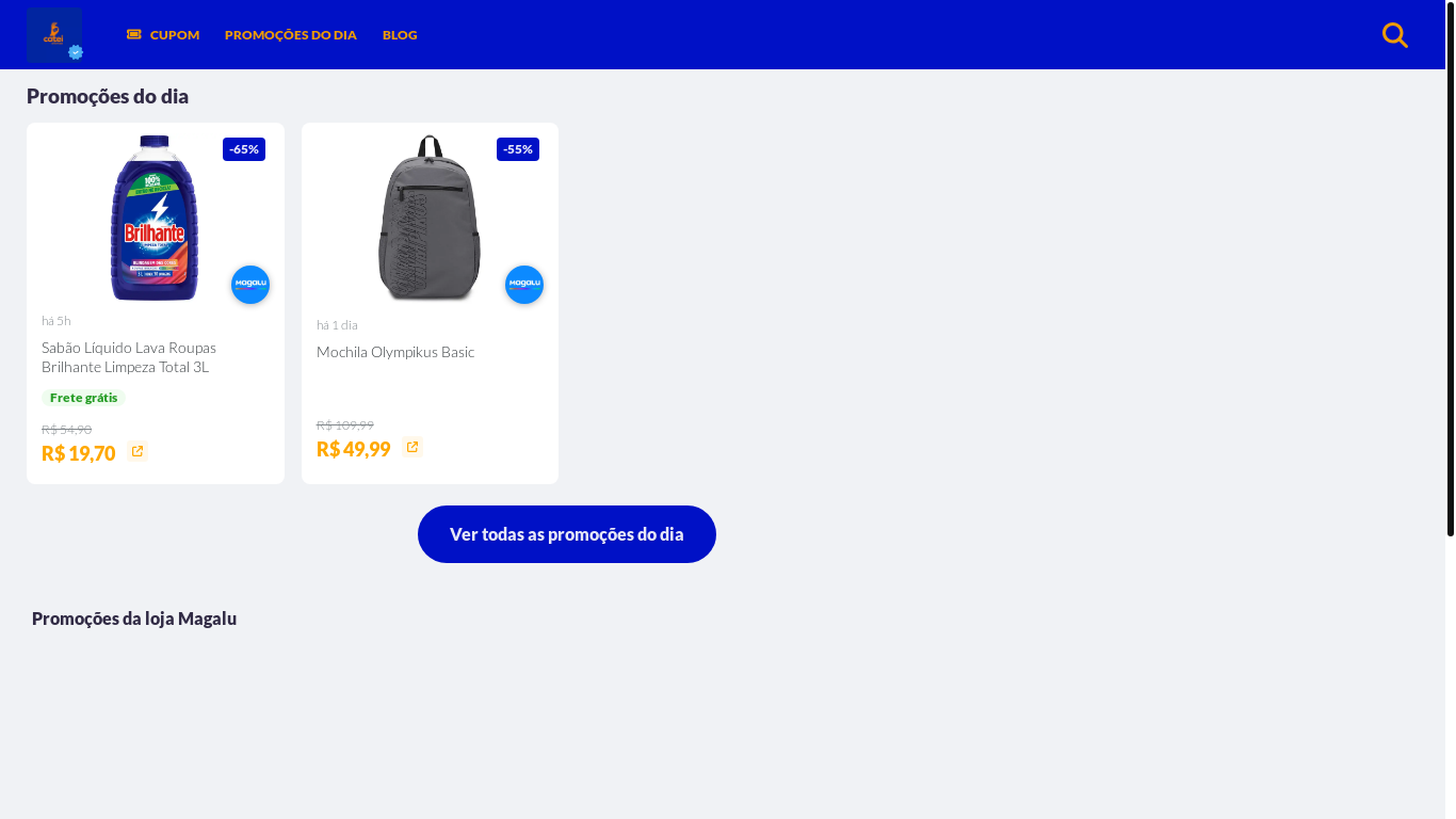 website screenshot of https://promoscatei.com.br/