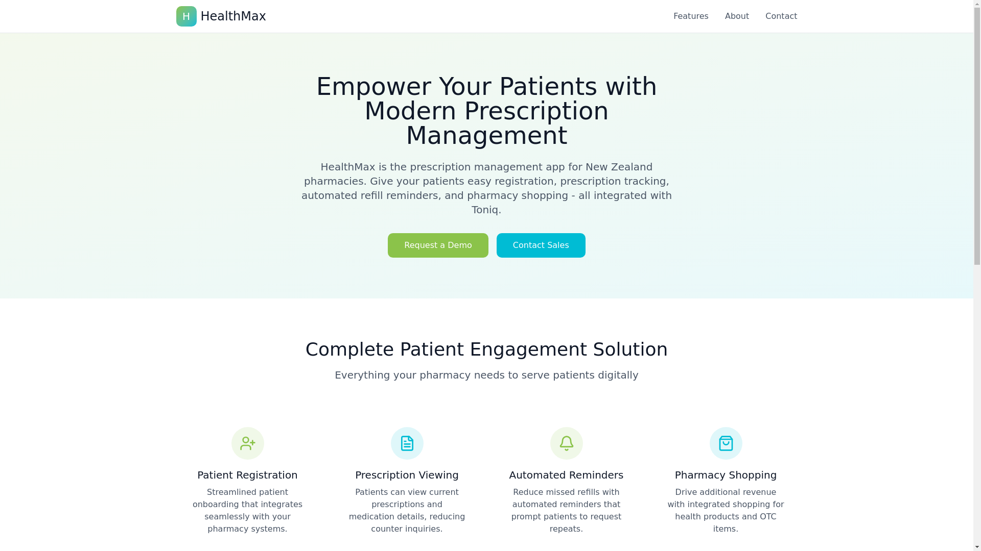 website screenshot of https://healthmaxwebsite.pages.dev/