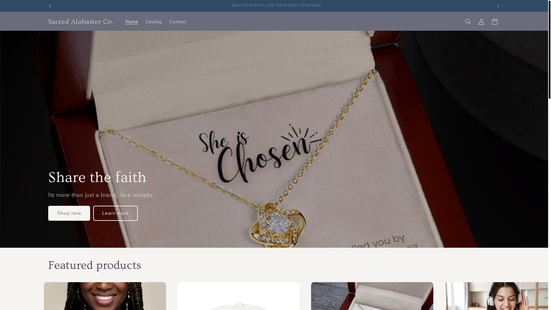 website screenshot of https://sacredalabasterco.com/