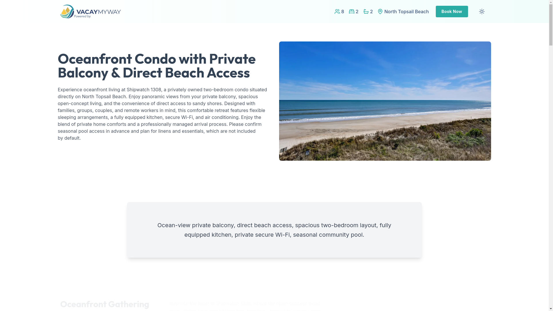 website screenshot of https://oceanhaven.villas/