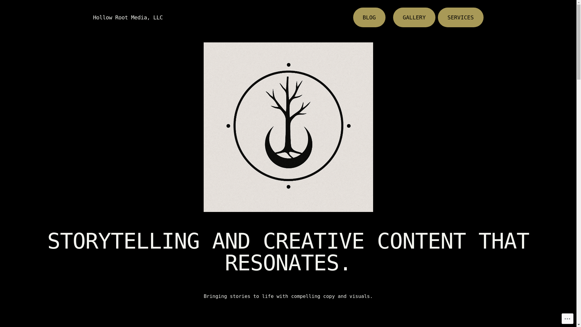 website screenshot of https://hollowrootmedia.com/