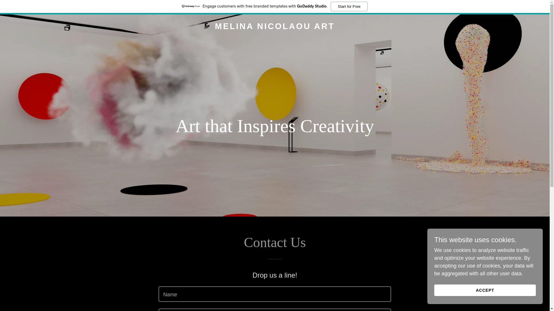 website screenshot of https://melinanicolaou.art/