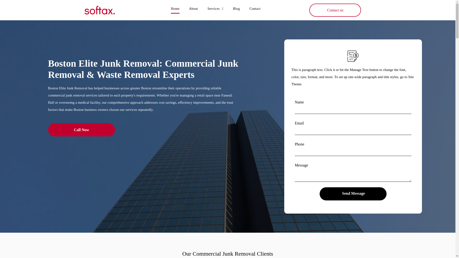 website screenshot of https://bostoncommercialjunk.com/