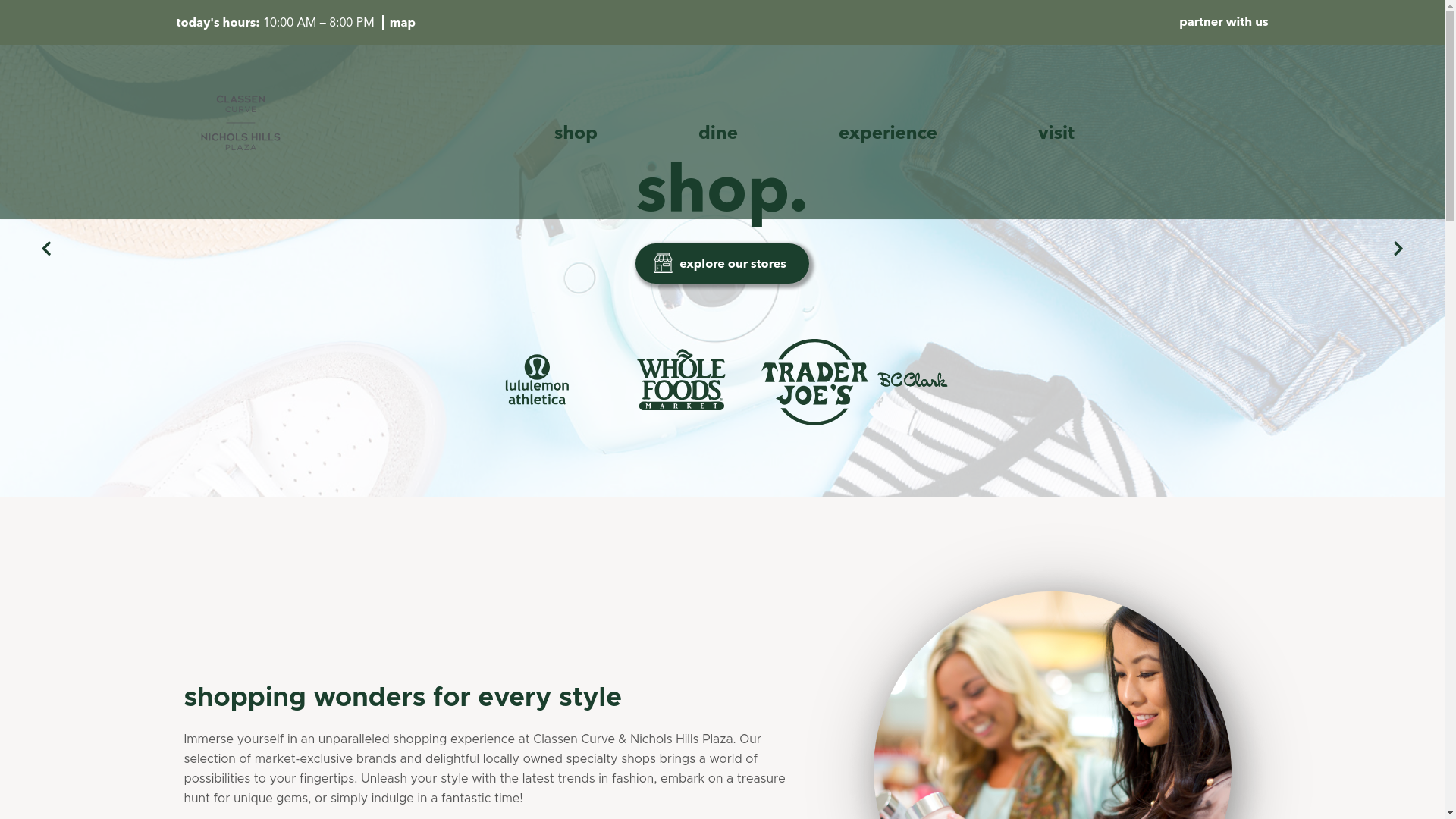website screenshot of https://nicholshillsplaza.biz/