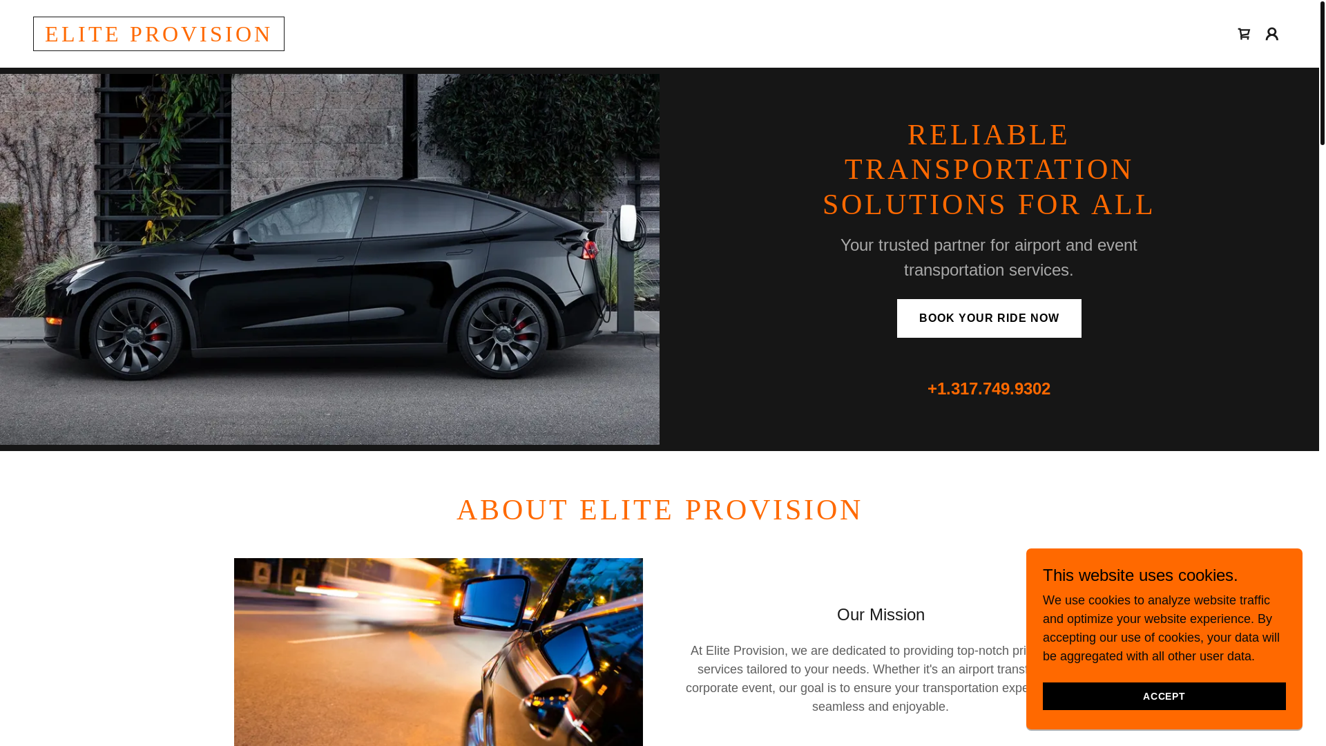 website screenshot of https://eliteprovision.net/