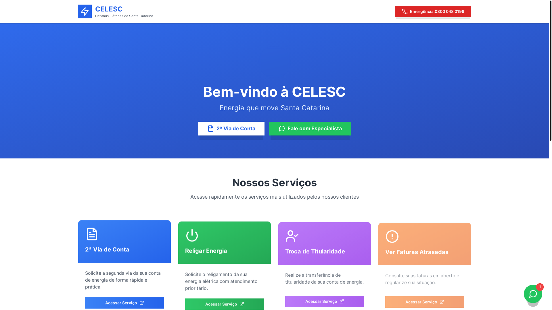 website screenshot of https://centraissantacatarina.online/