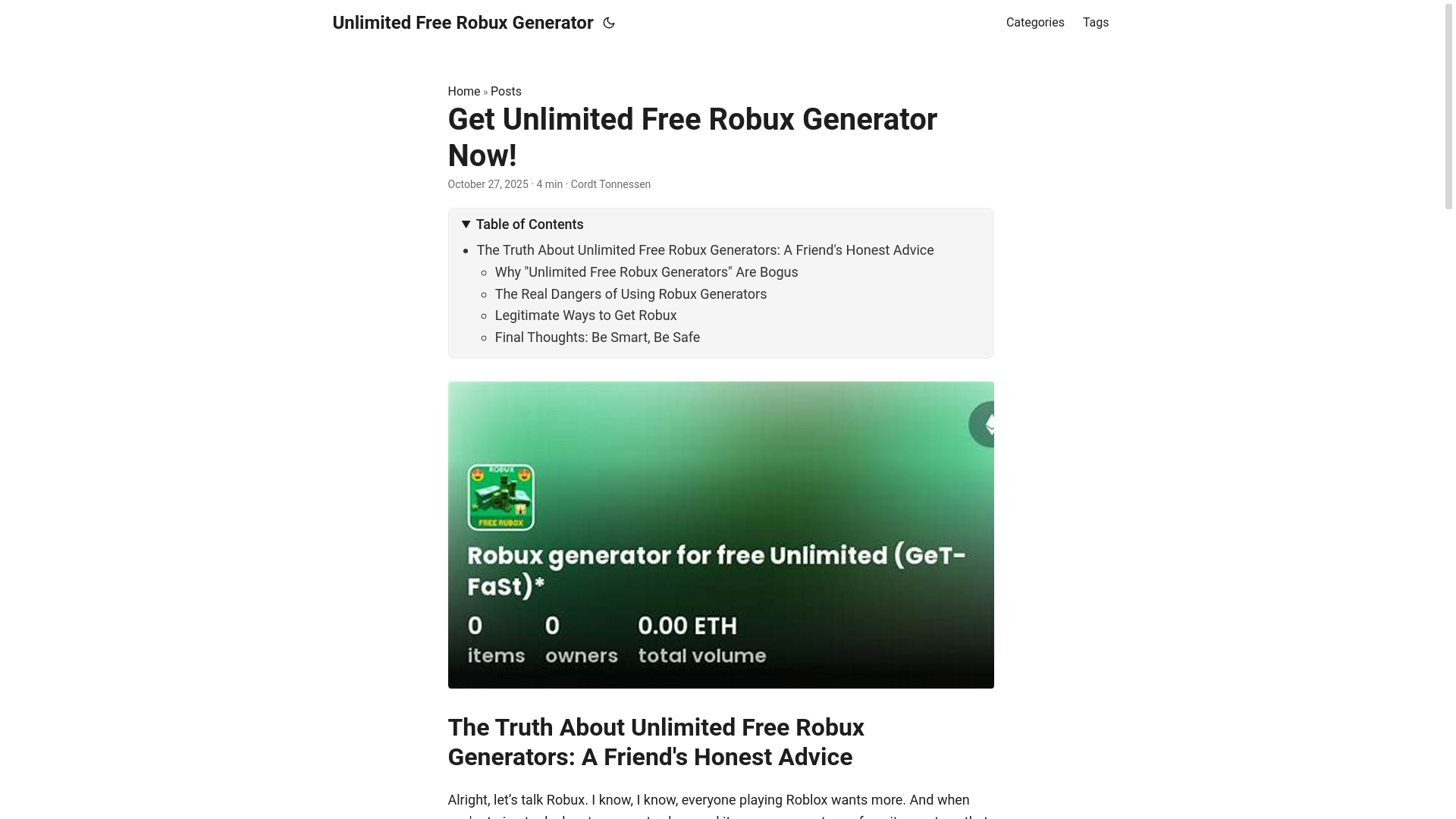 website screenshot of https://unlimited-free-robux-generator.pages.dev/