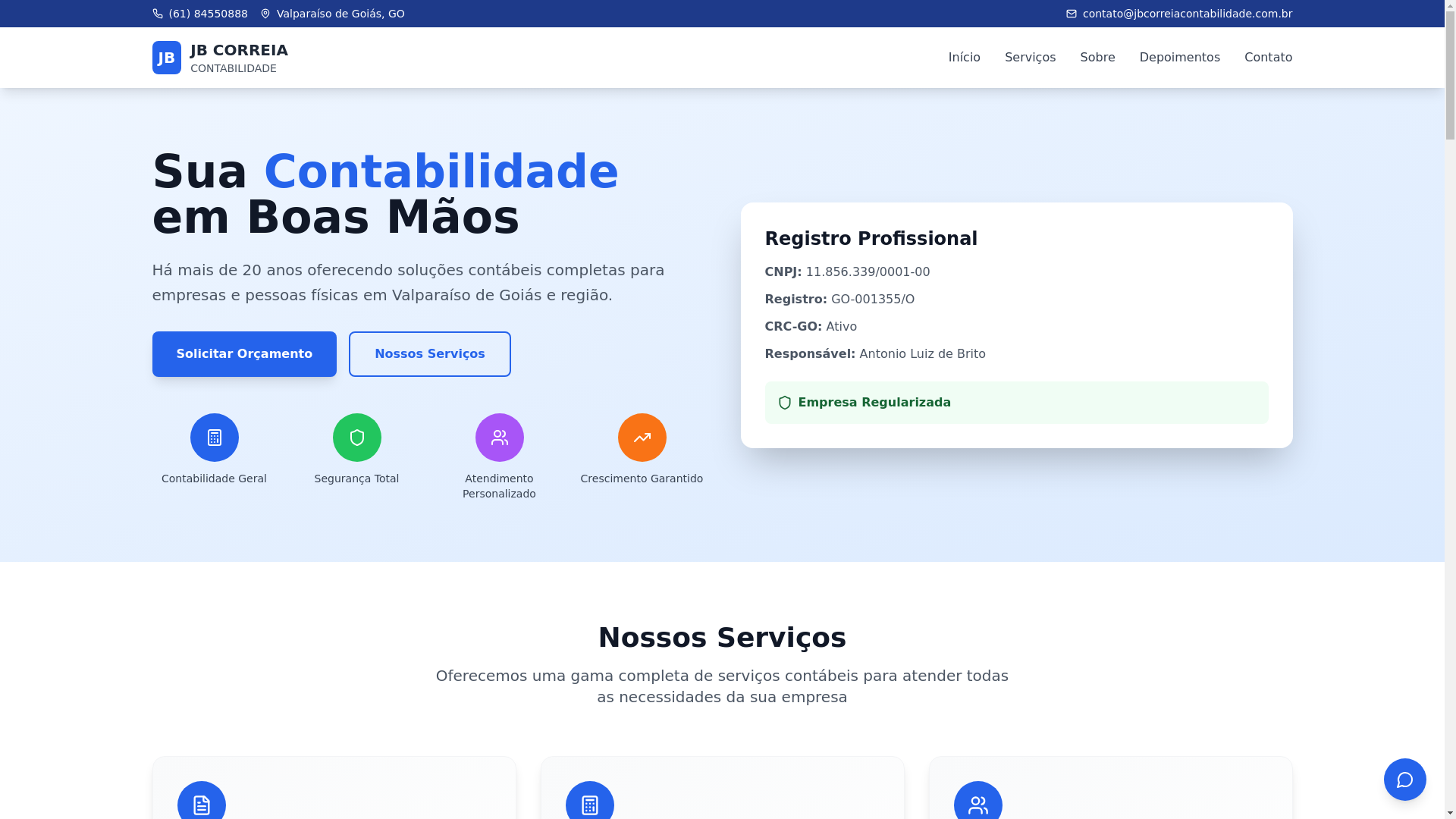 website screenshot of https://jbcorreiacontabilidade.shop/