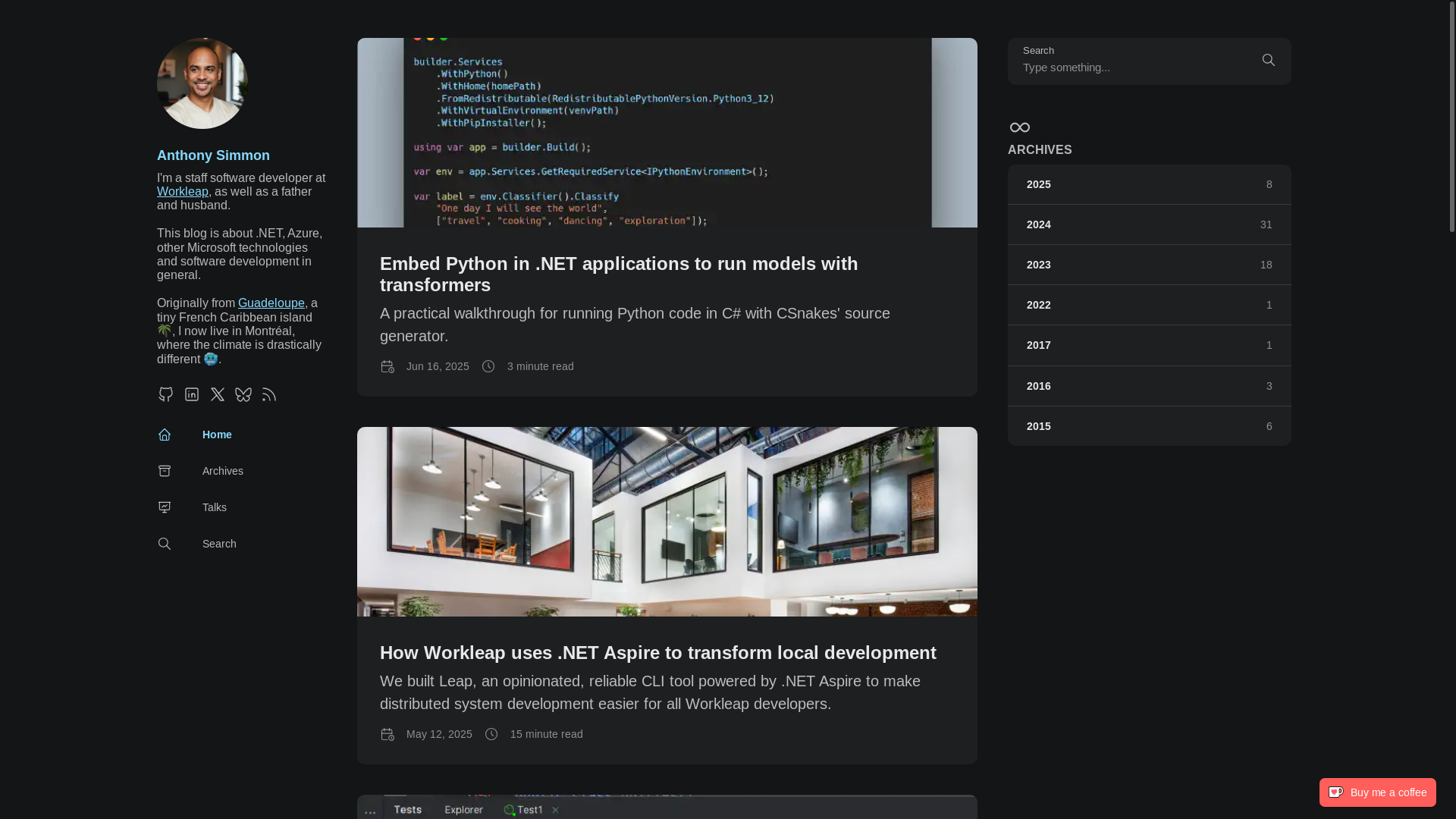 website screenshot of https://anthonysimmon.pages.dev/