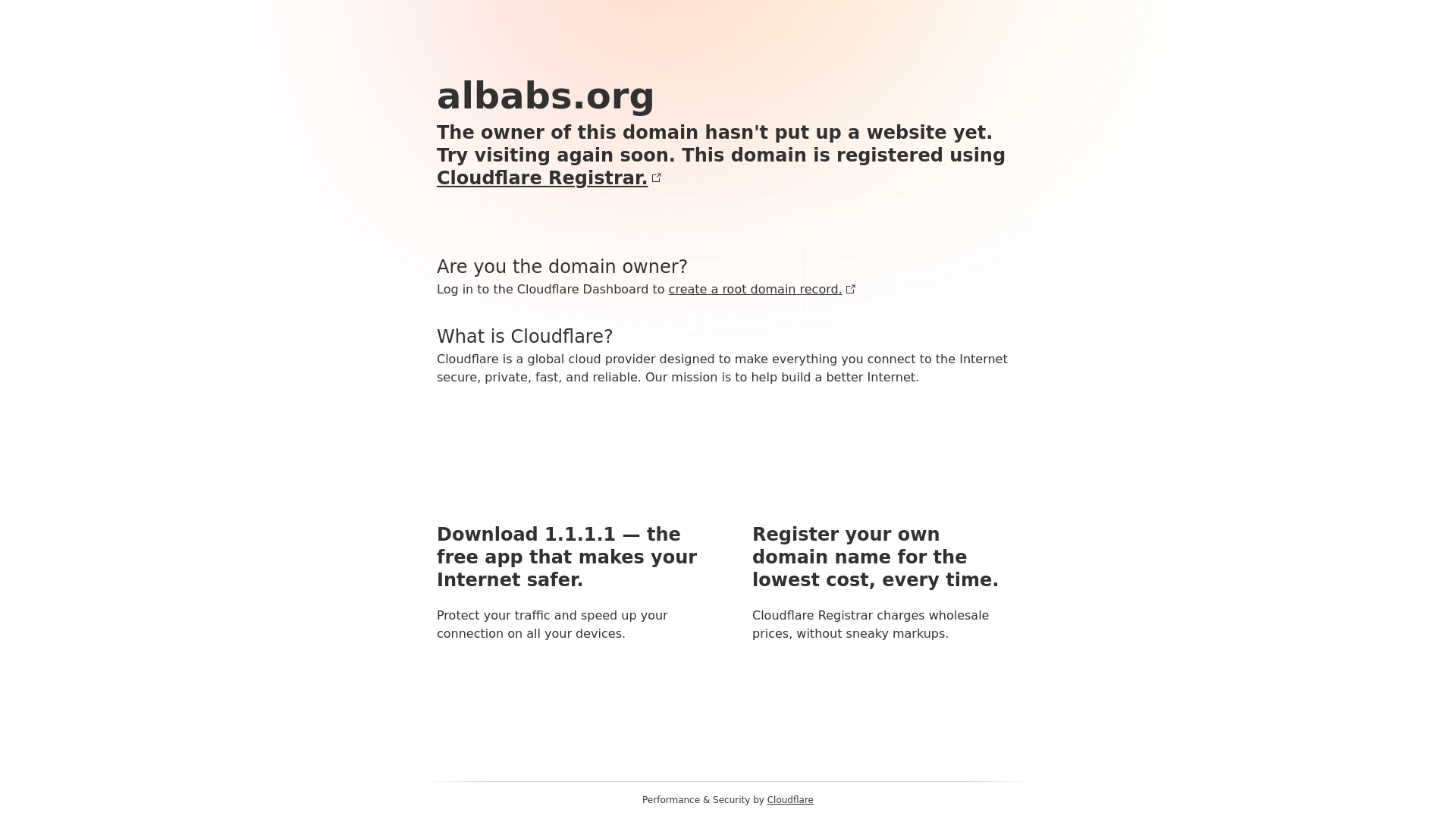 website screenshot of https://albabs.org/