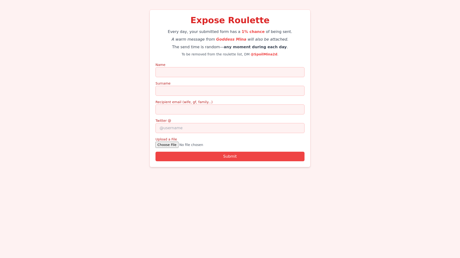 website screenshot of https://goddessmina.alwaysdata.net/expose_roulette