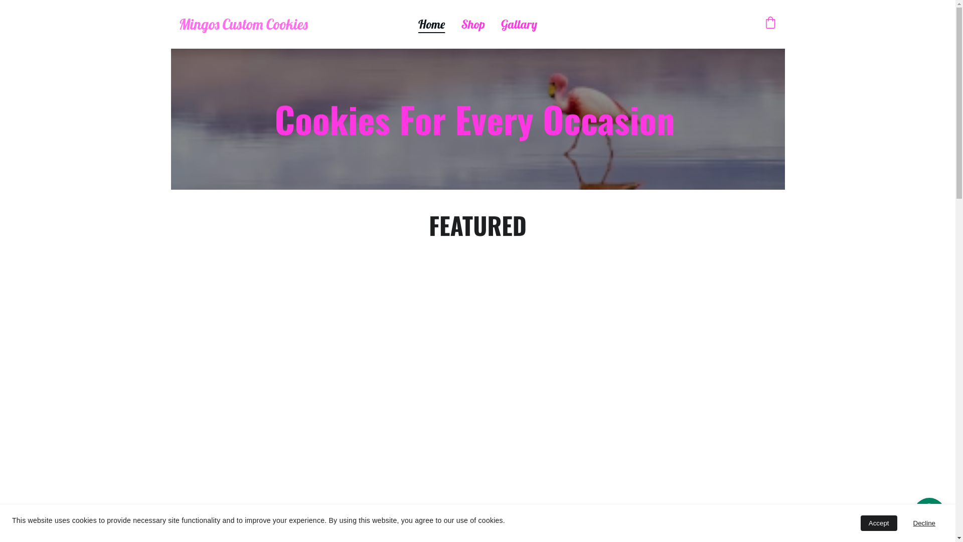 website screenshot of https://mingoscustomcookie.shop/