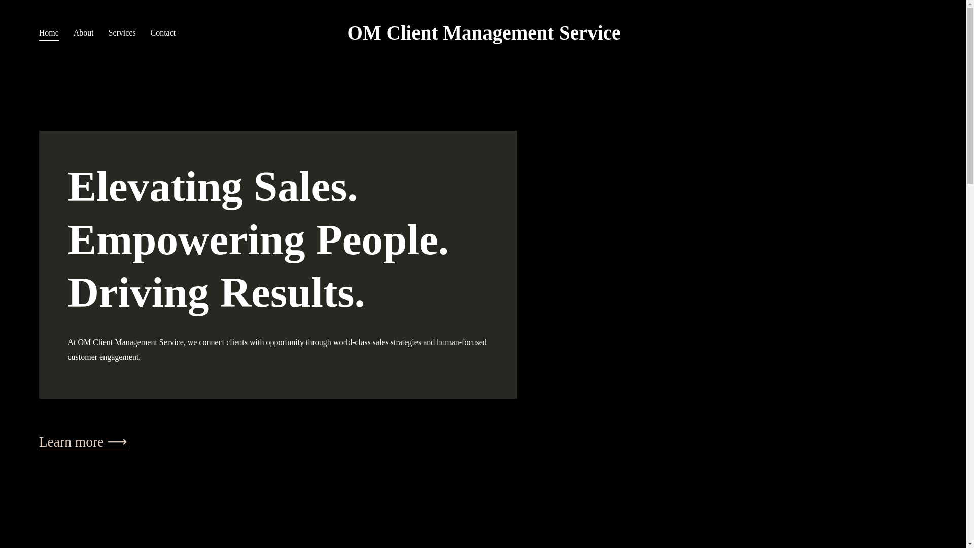 website screenshot of https://omclientmgmt.com/