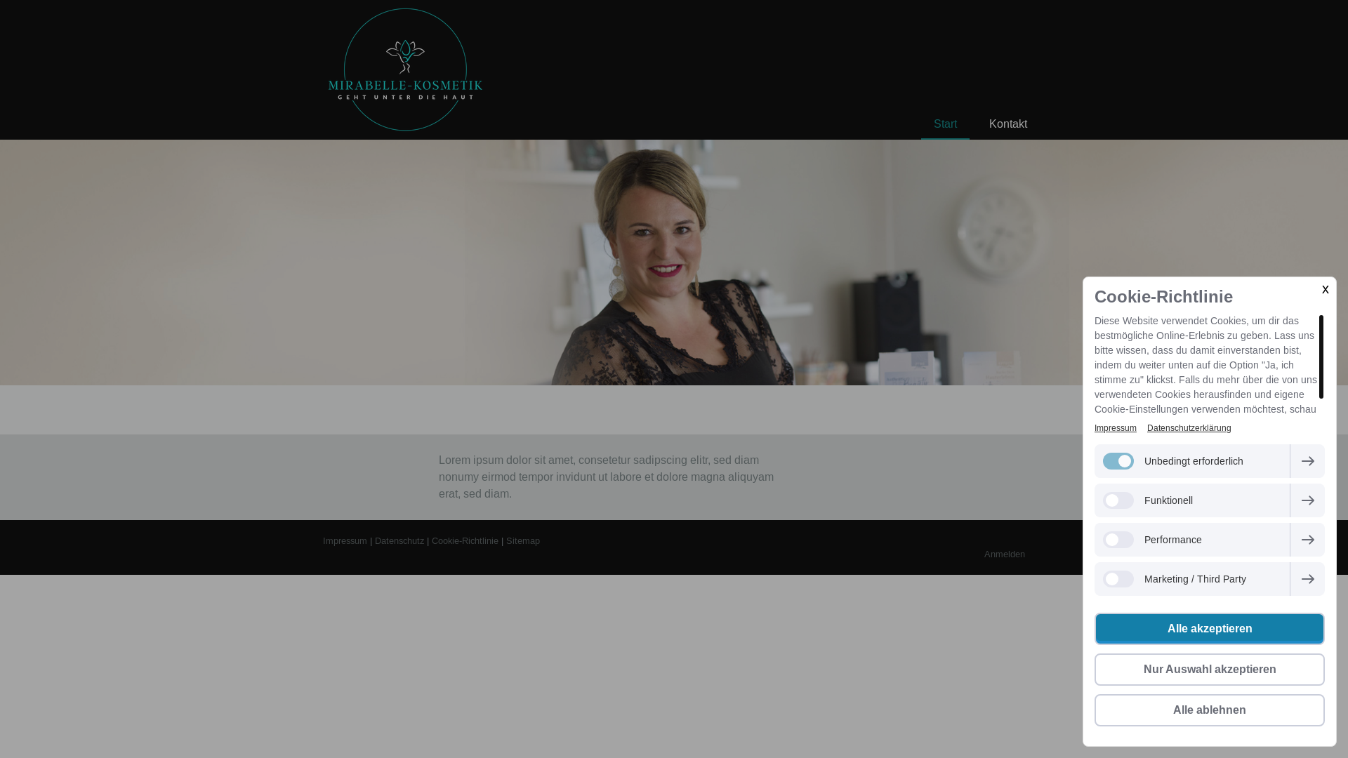 website screenshot of https://mirabelle-kosmetik.ch/