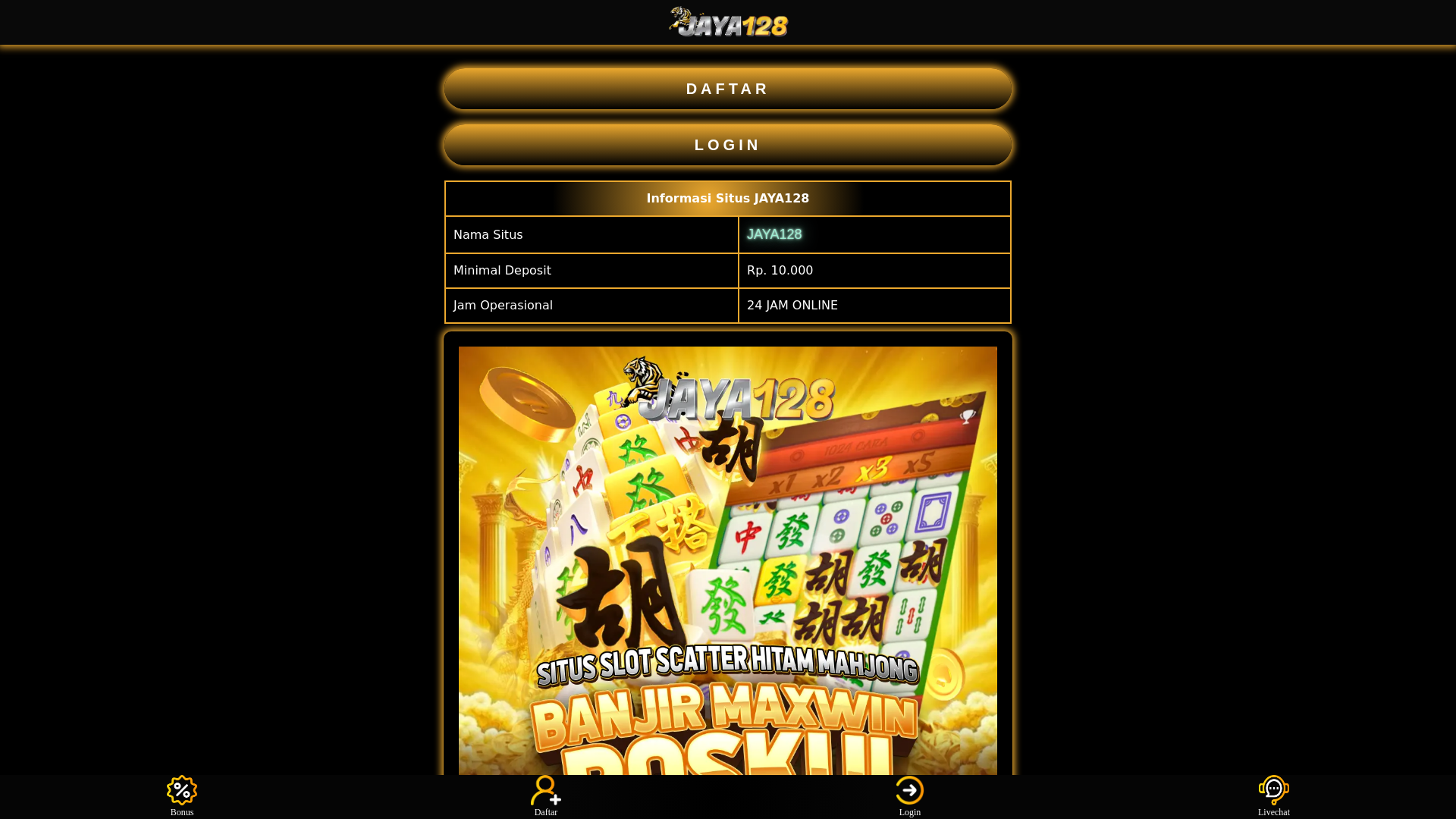 website screenshot of https://jaya128linkbaru.pages.dev/