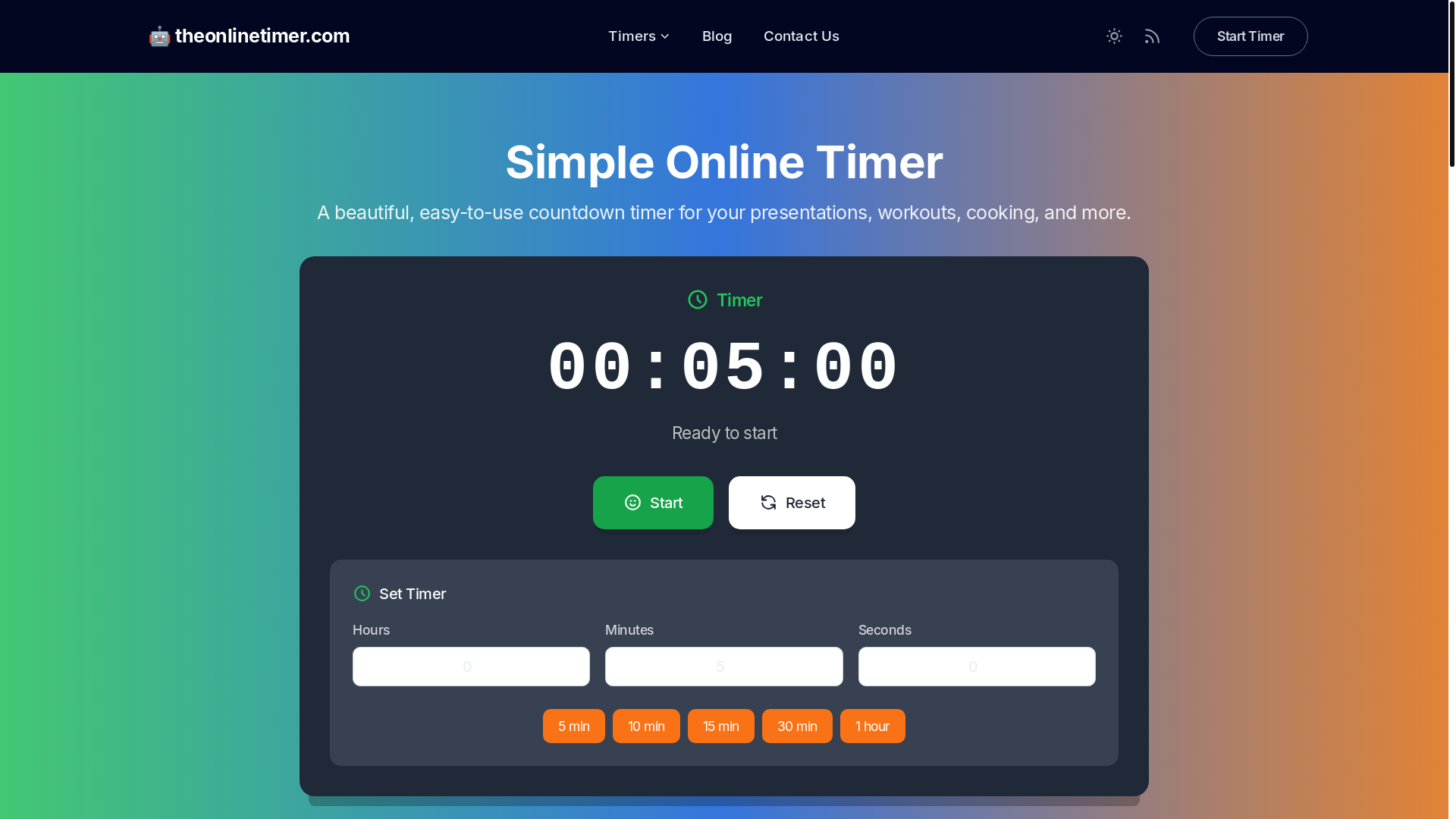 website screenshot of https://cf-page-theonlinetimercom.pages.dev/