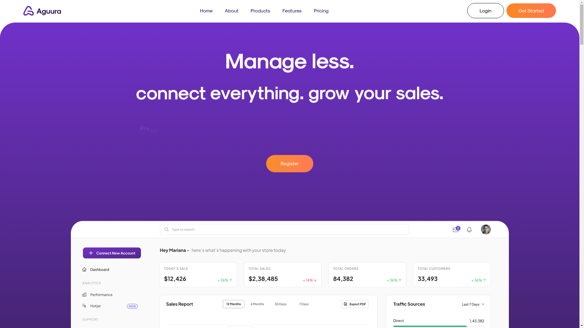 website screenshot of https://aguura-staging.pages.dev/