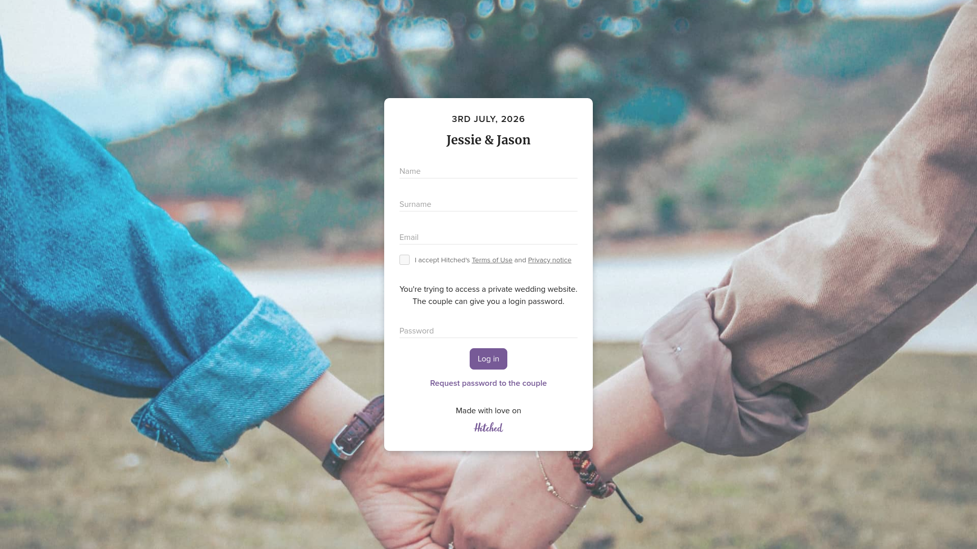 website screenshot of https://jessieandjasonrand2026.com/