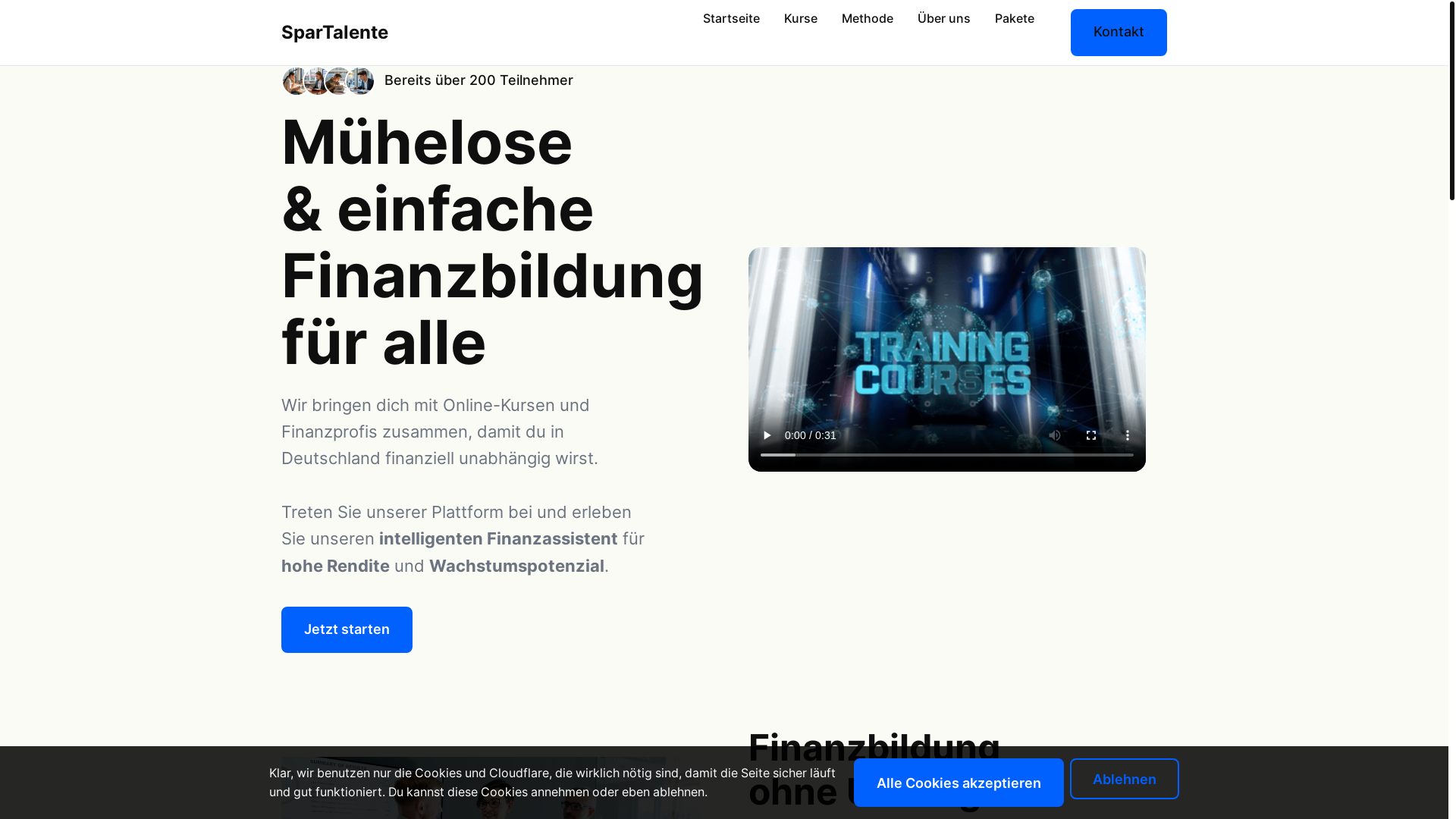 website screenshot of https://spartalente.com/