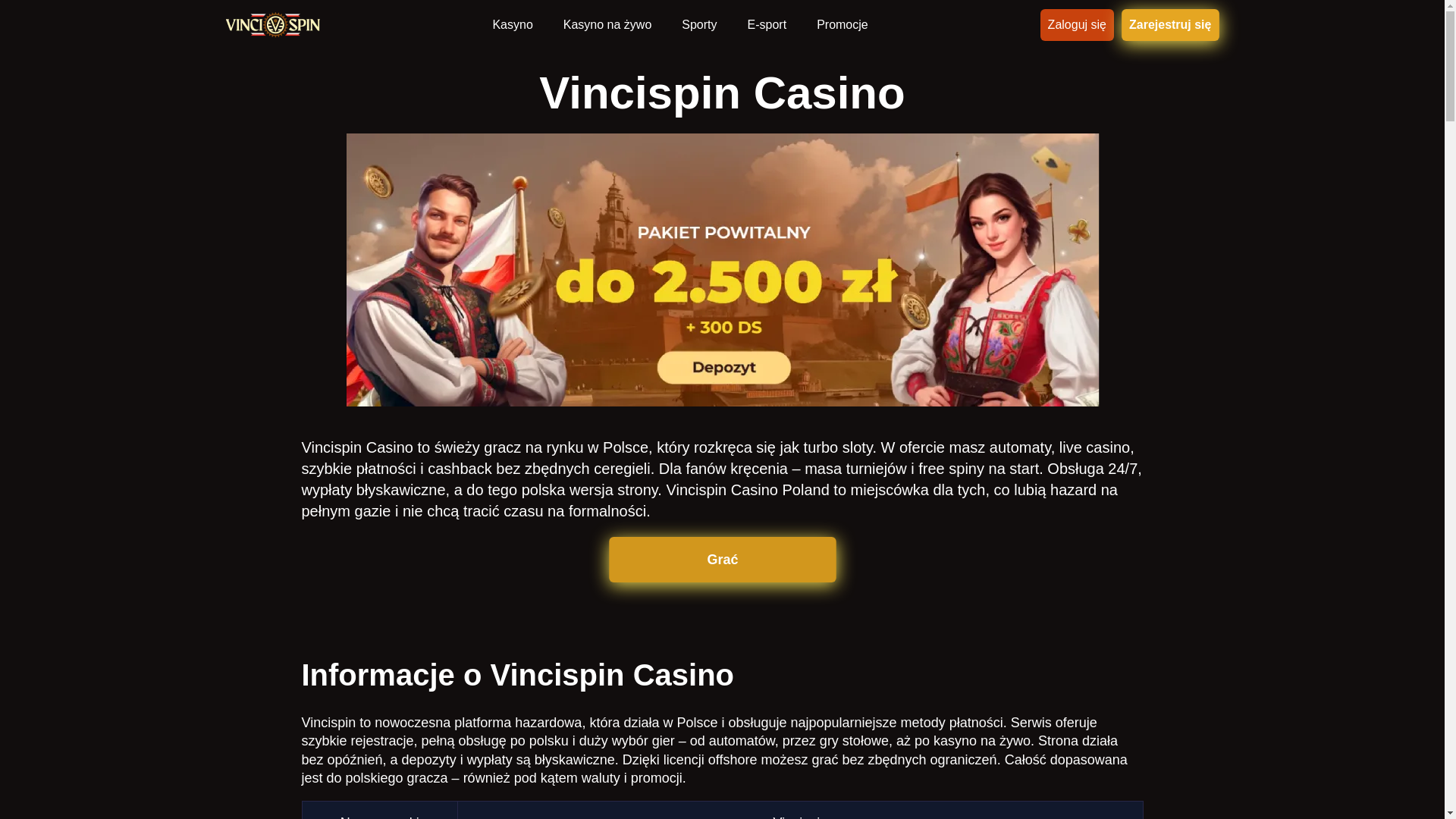 website screenshot of https://vincispincasino-com-pl-8281.pages.dev/