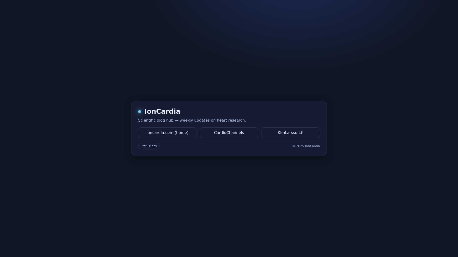 website screenshot of https://ioncardia.pages.dev/